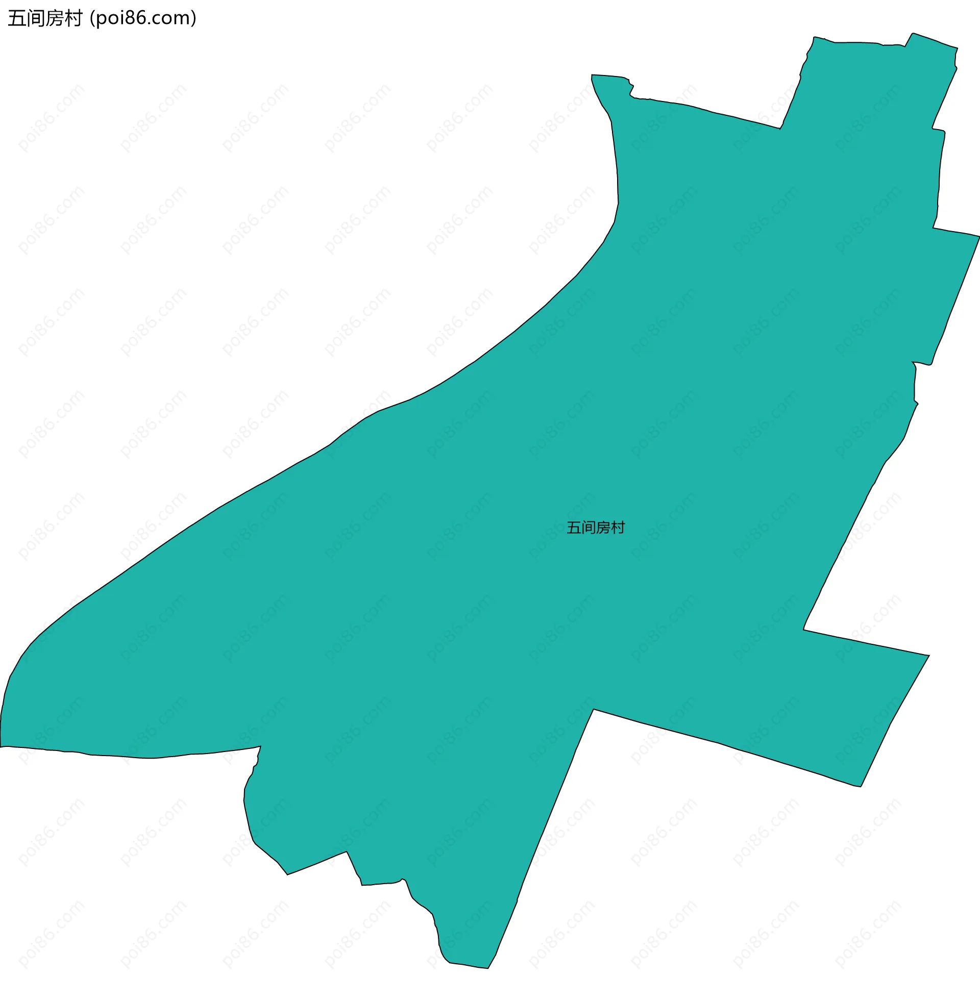 五间房村边界地图