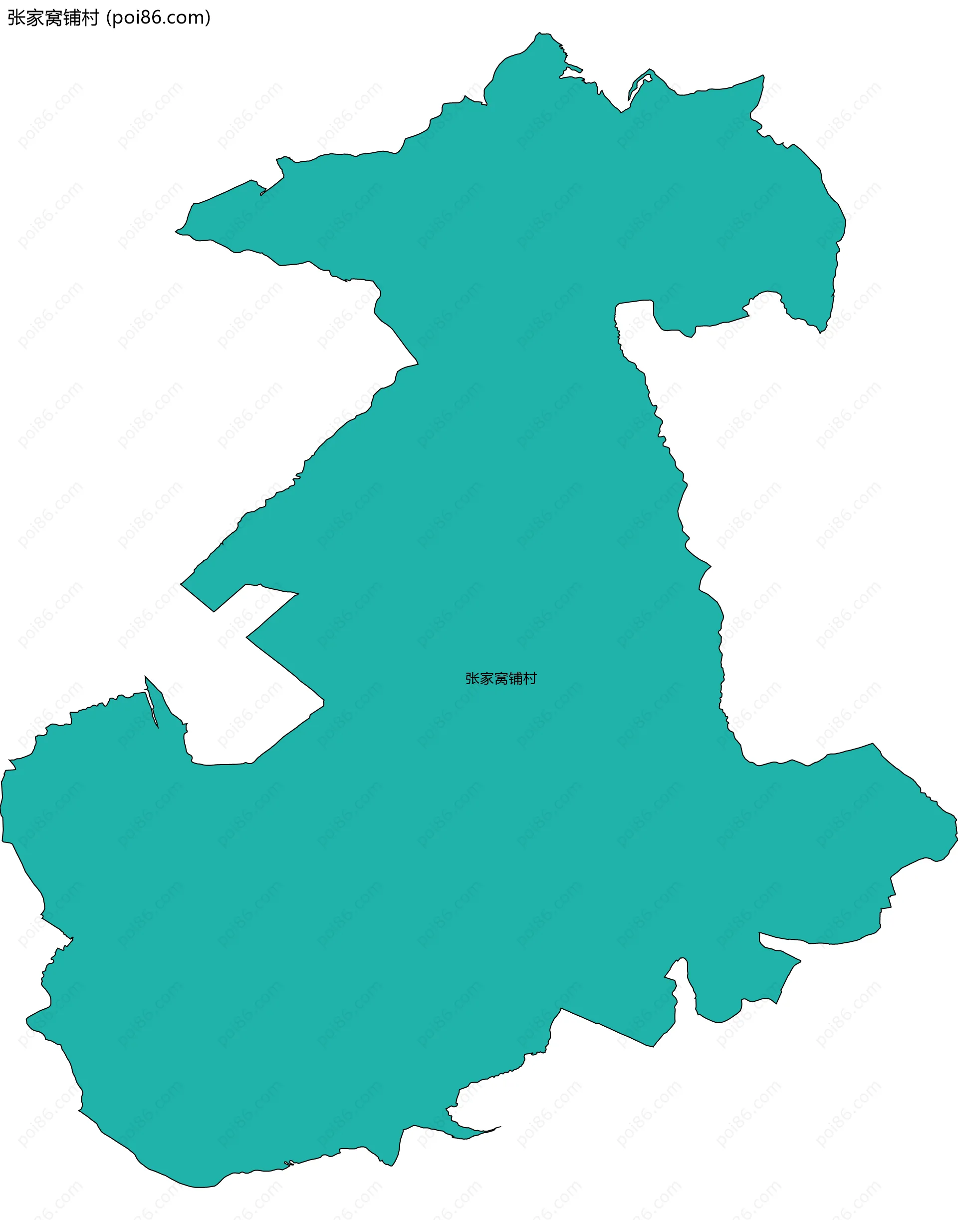 张家窝铺村边界地图