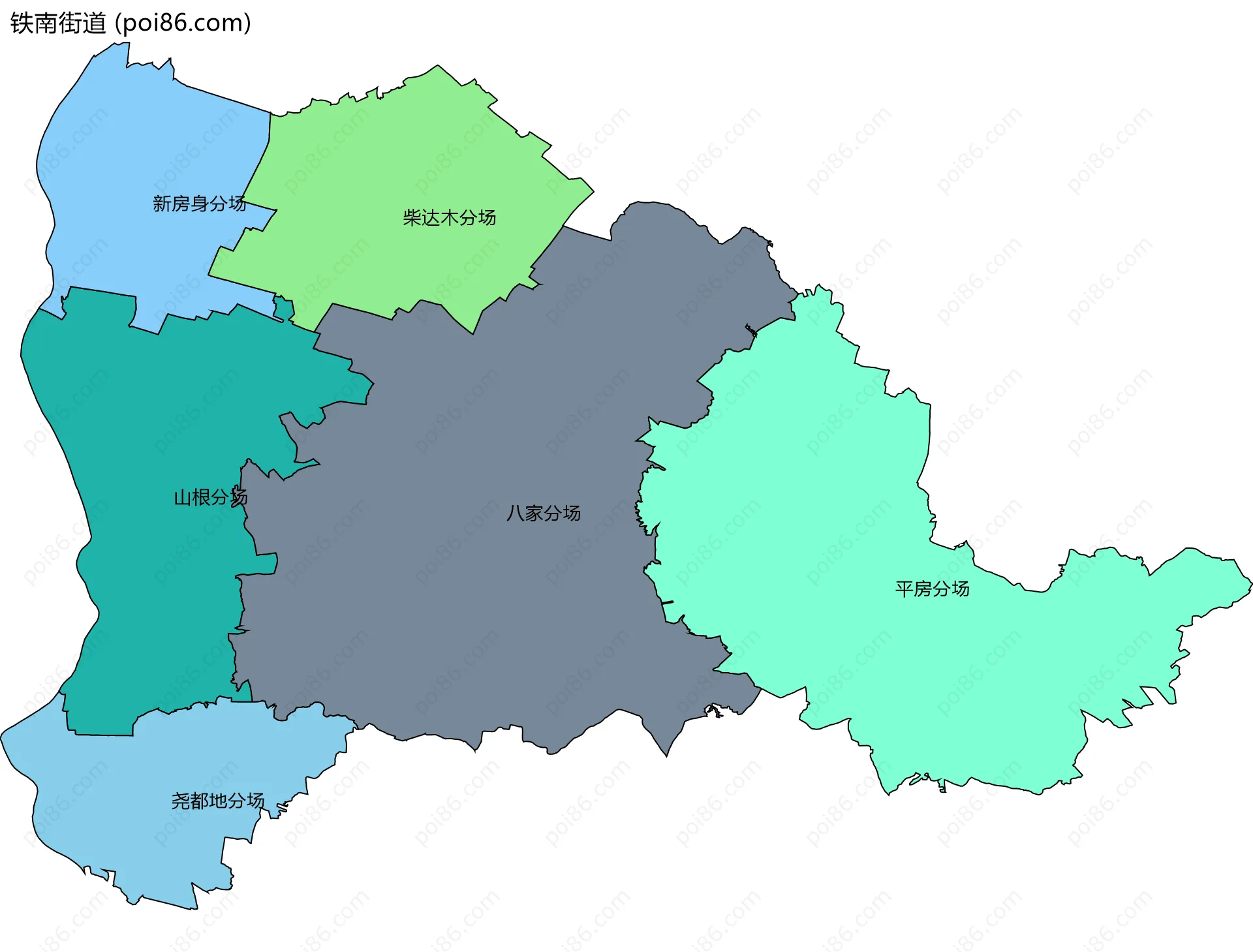 铁南街道边界地图(五级行政区划)