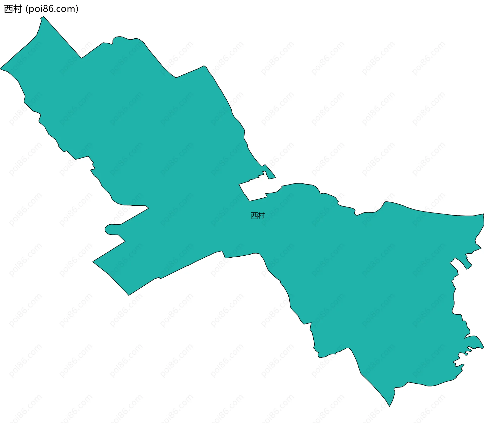 西村边界地图