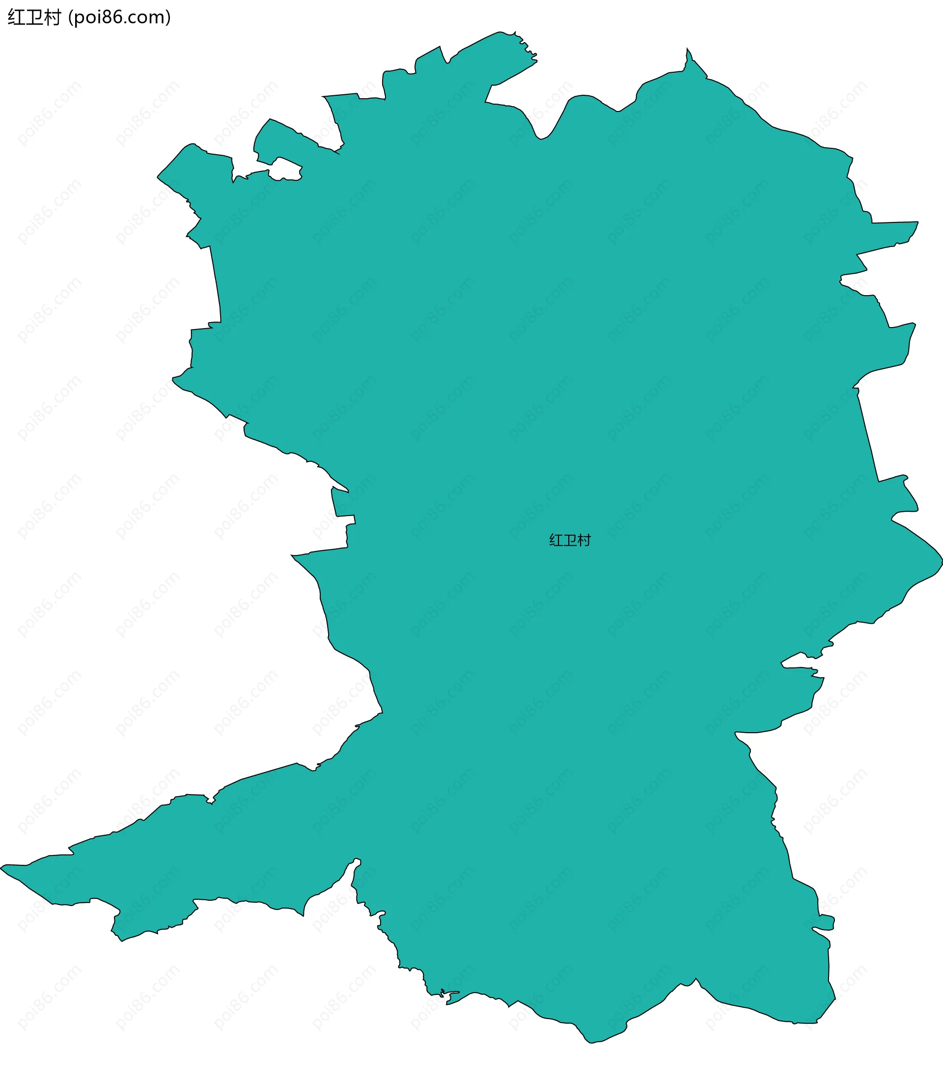 红卫村边界地图