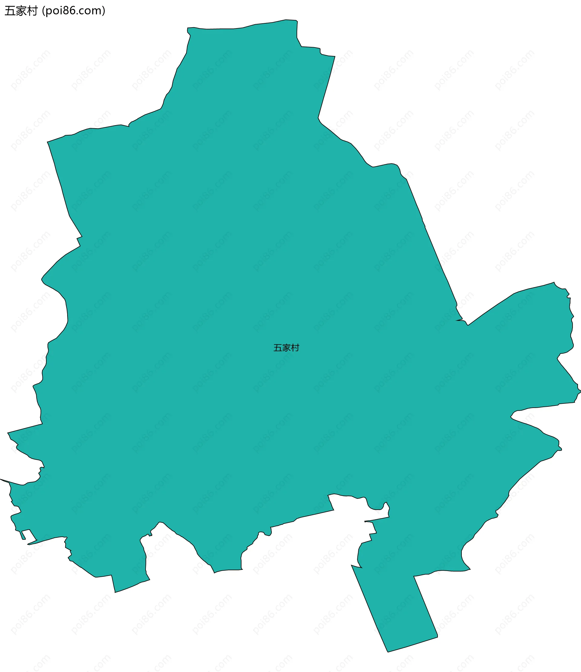 五家村边界地图