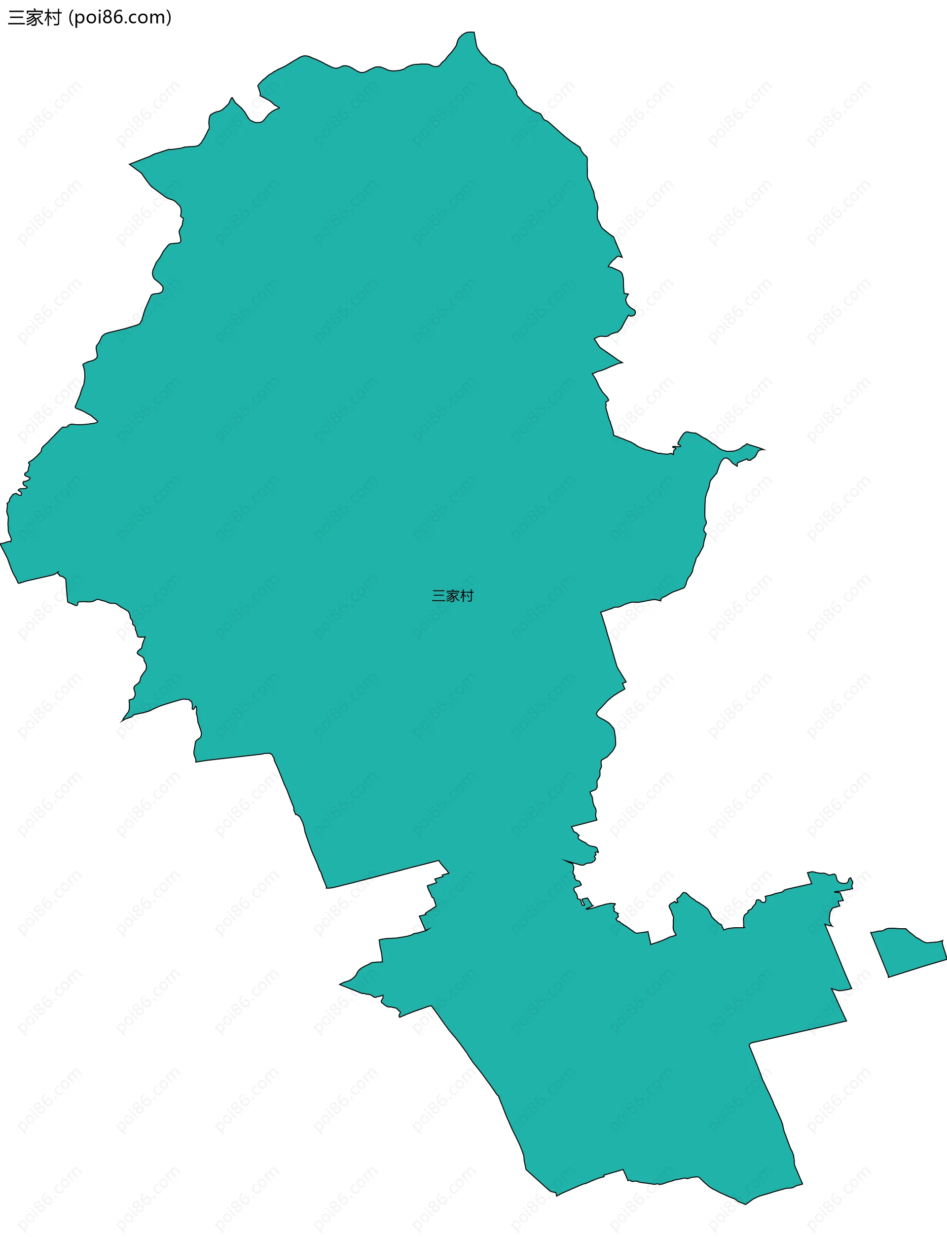 三家村边界地图