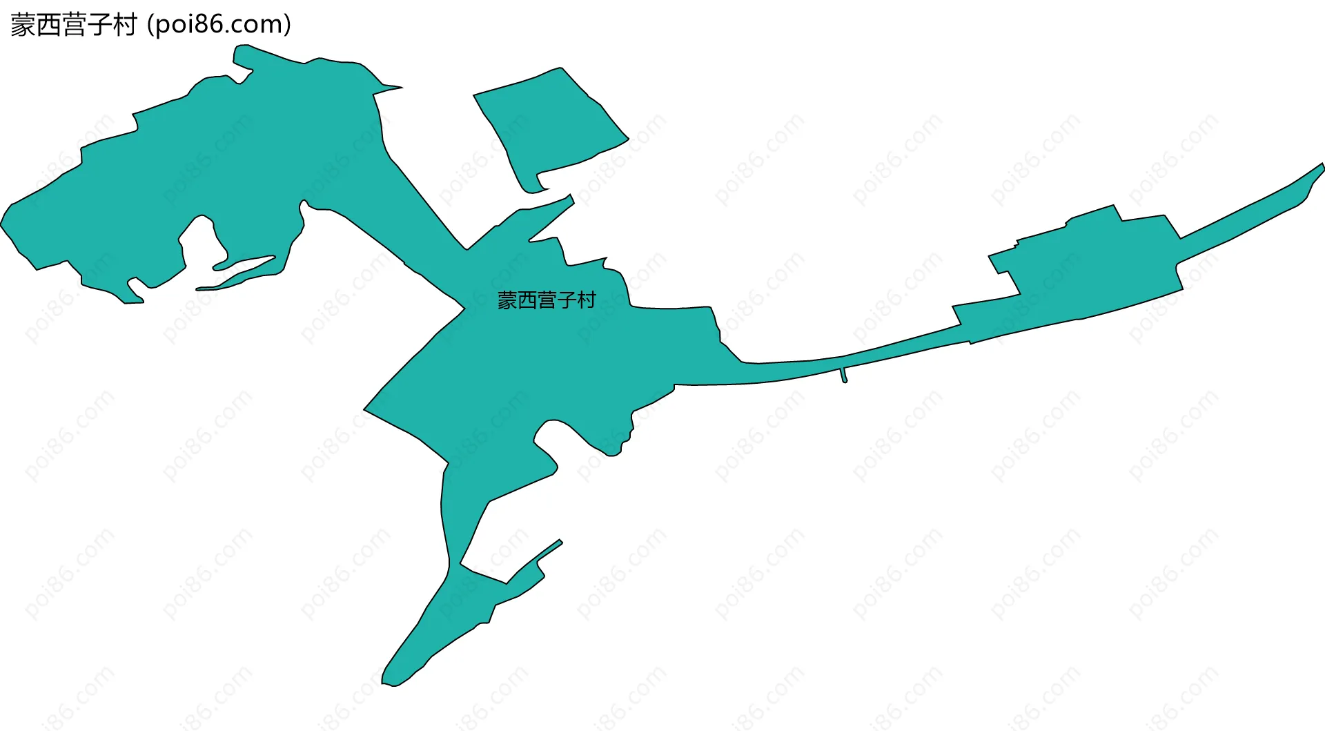 蒙西营子村边界地图