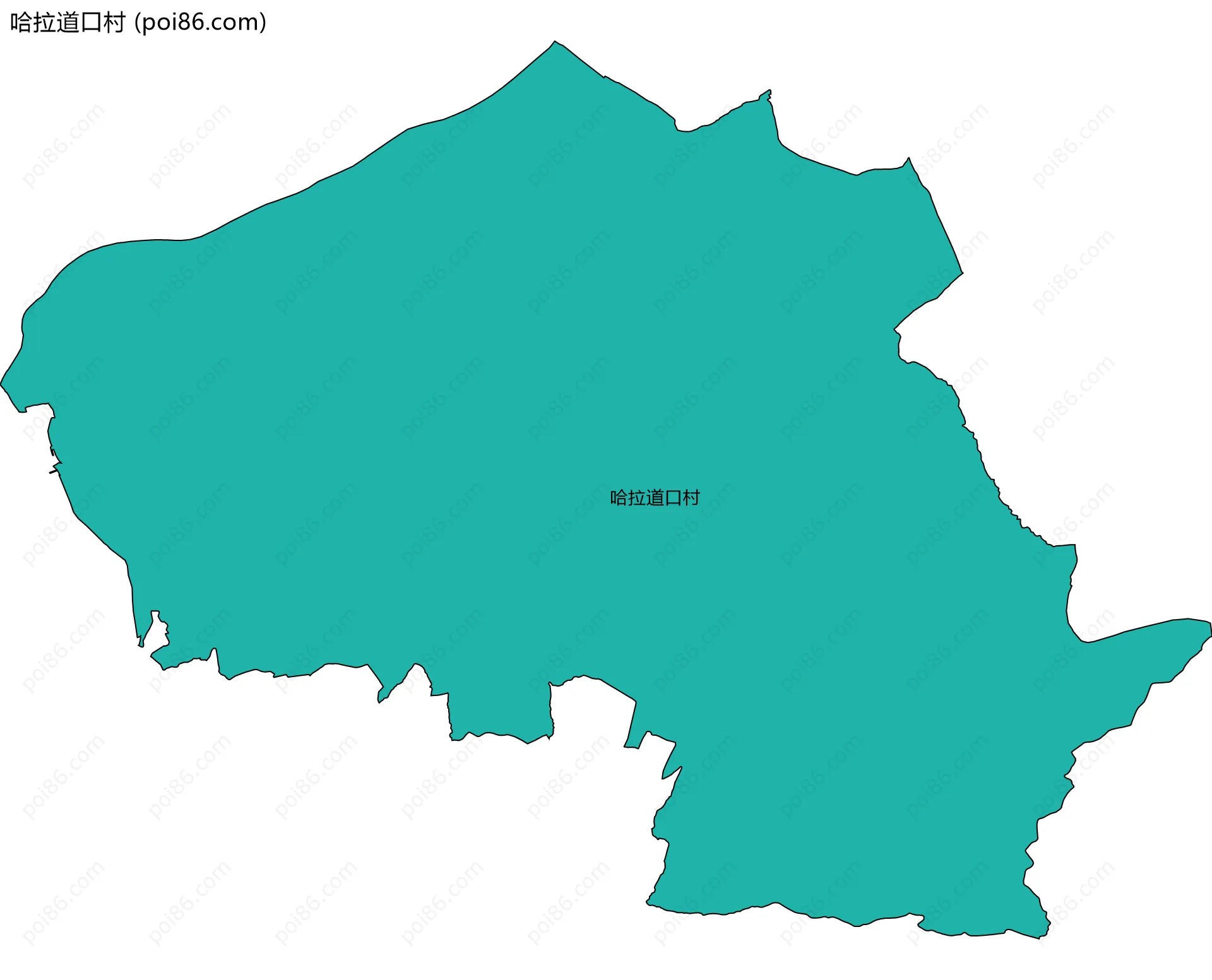 哈拉道口村边界地图