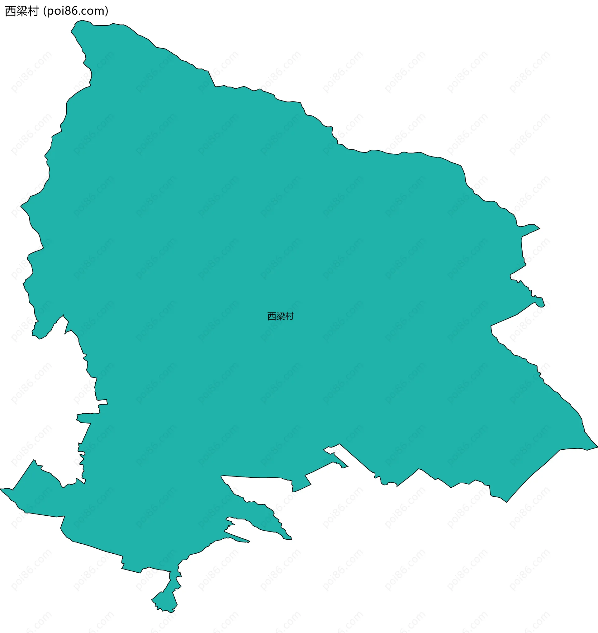 西梁村边界地图