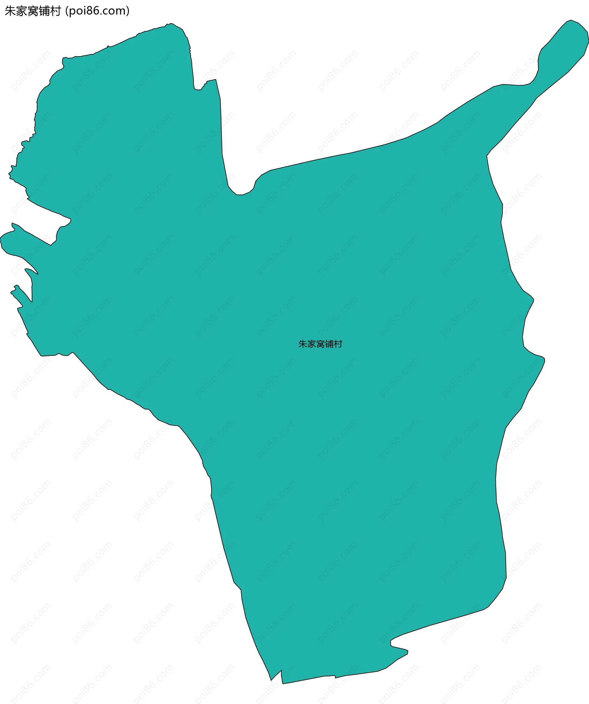 朱家窝铺村边界地图