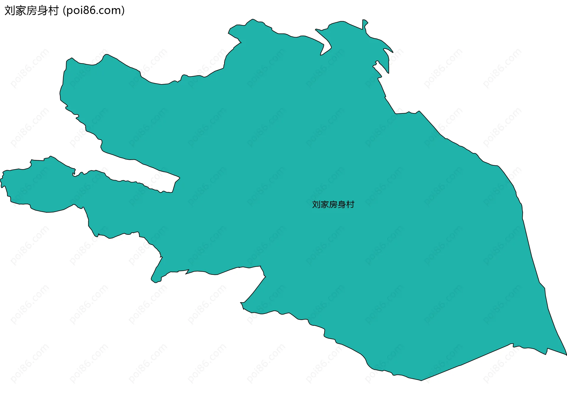 刘家房身村边界地图