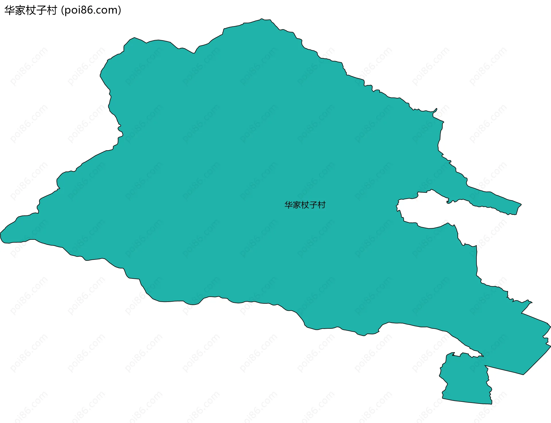 华家杖子村边界地图