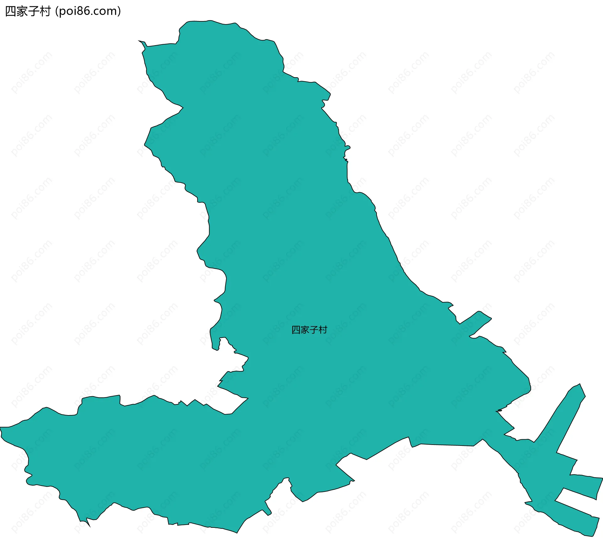 四家子村边界地图