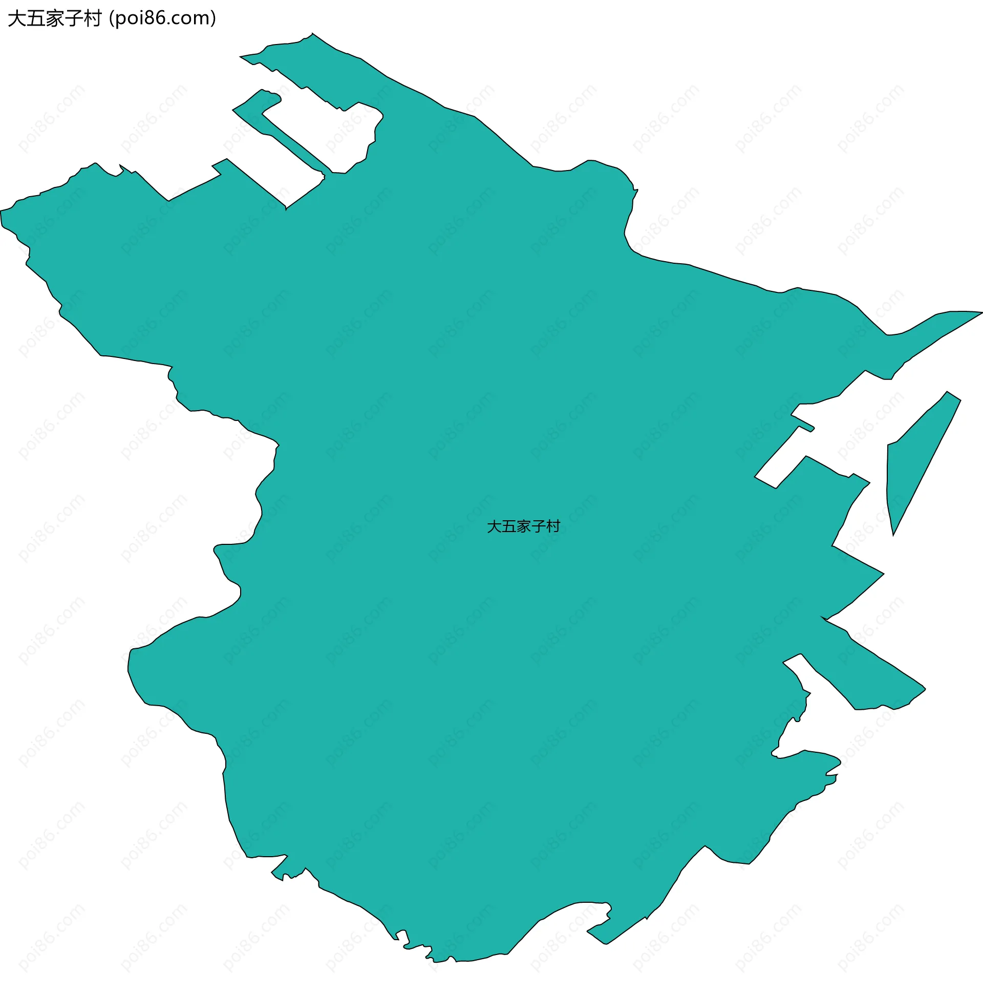 大五家子村边界地图