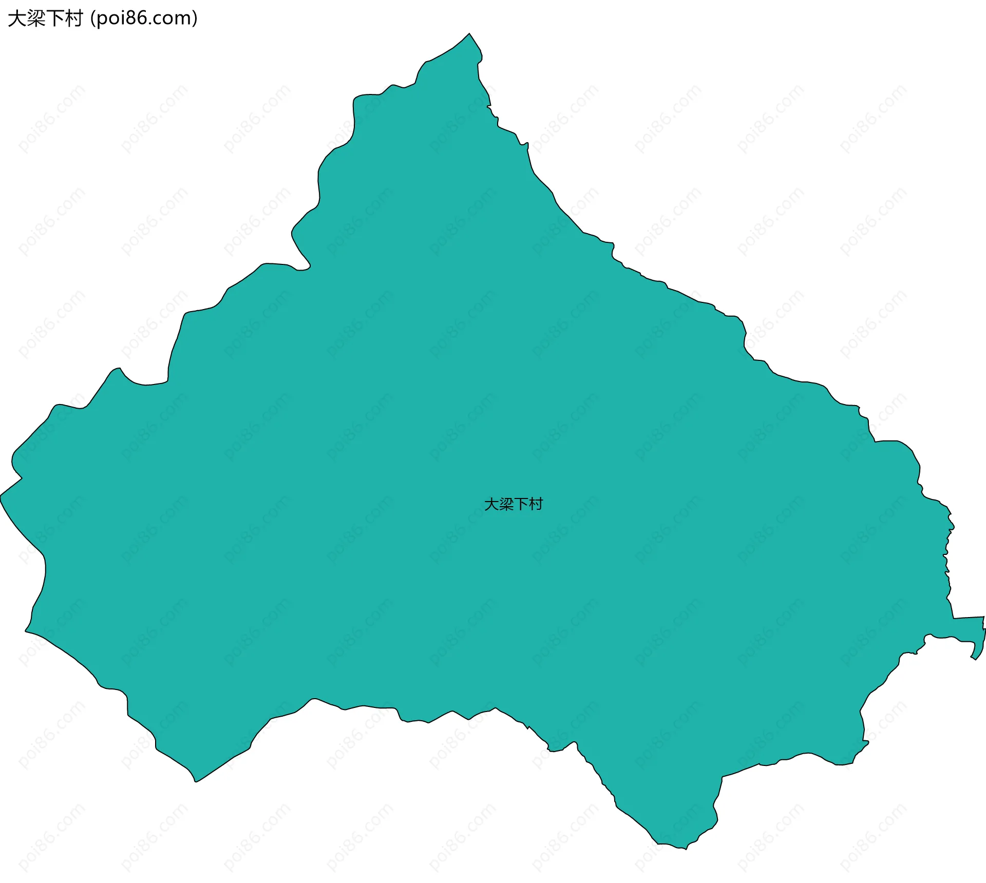 大梁下村边界地图