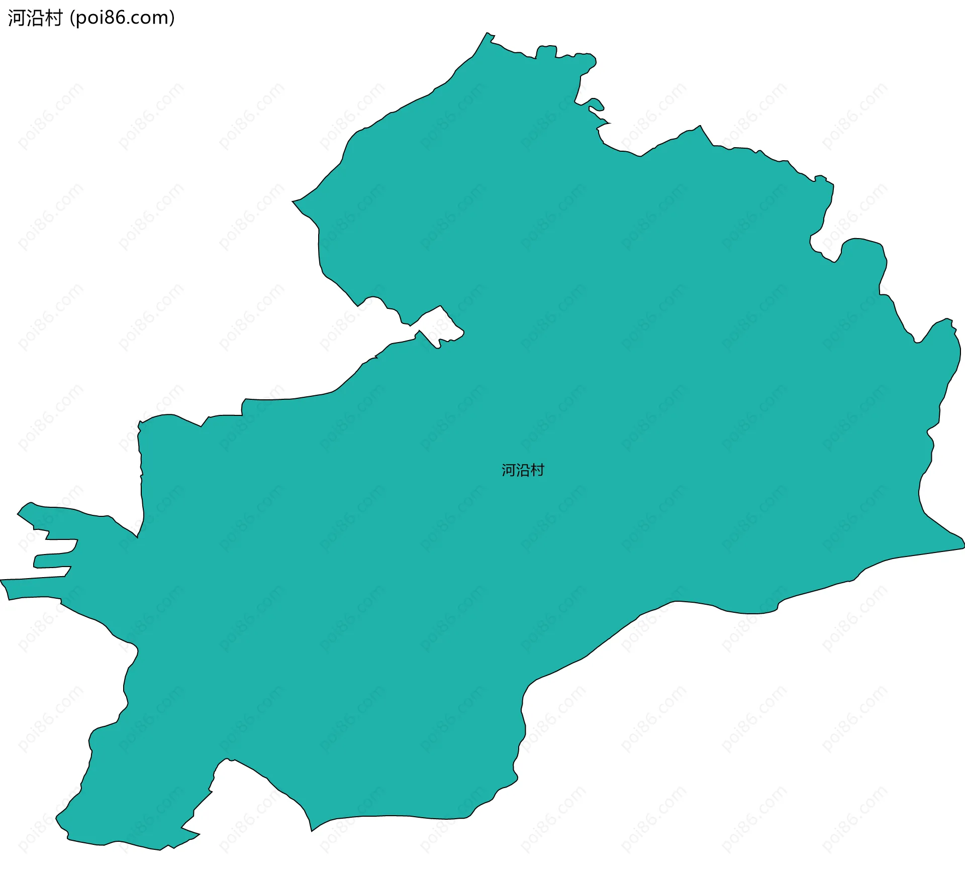 河沿村边界地图