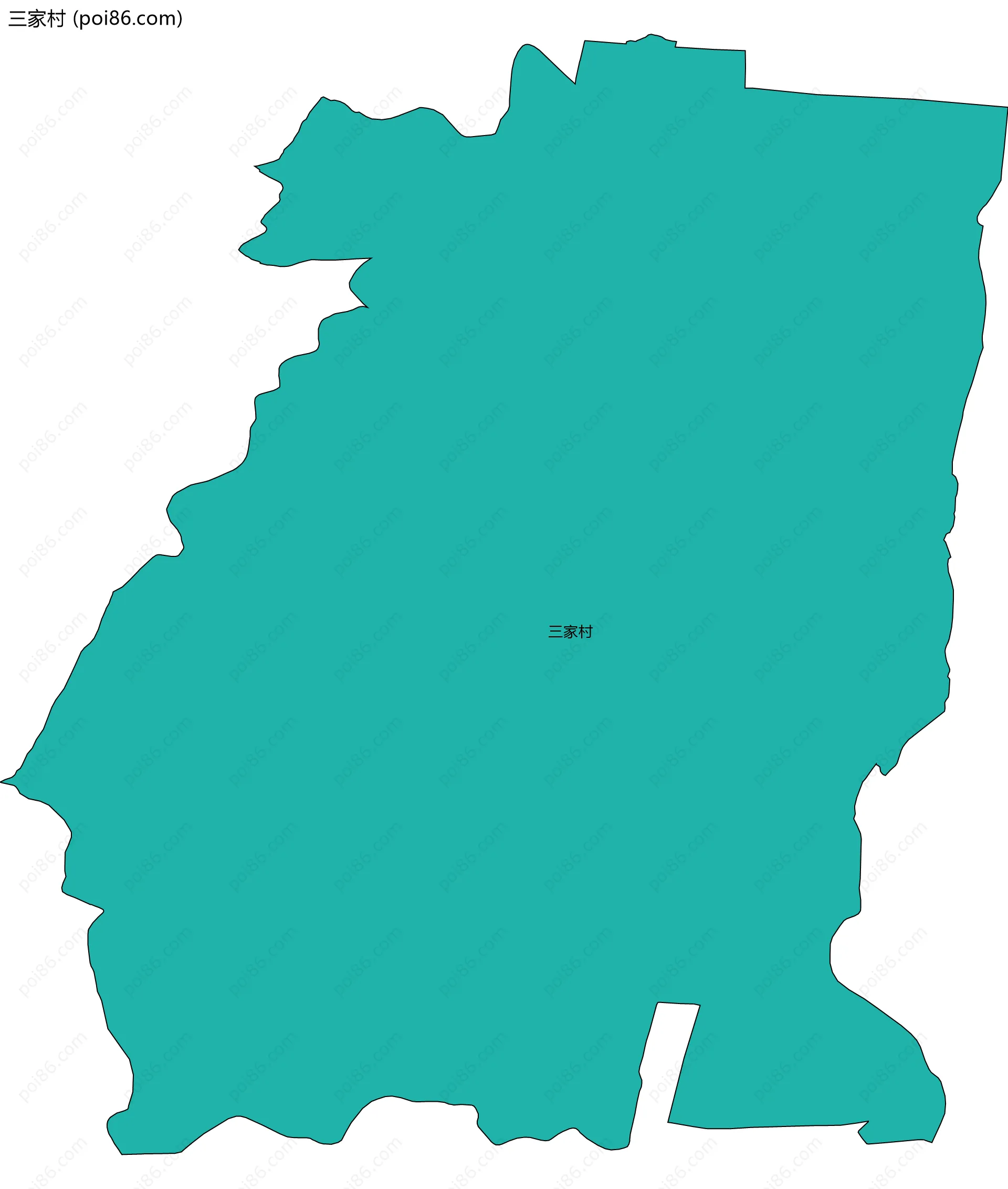 三家村边界地图