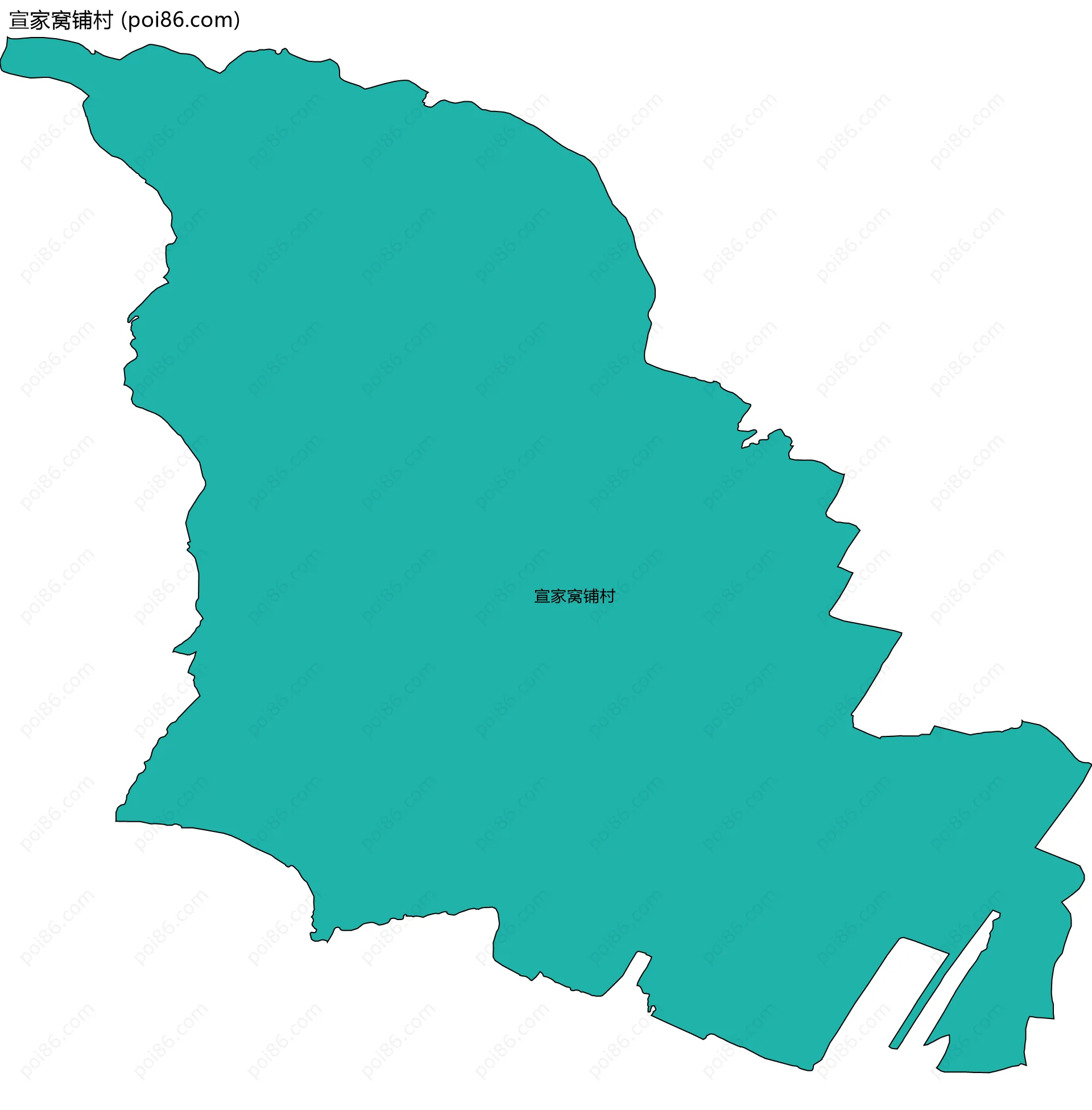 宣家窝铺村边界地图