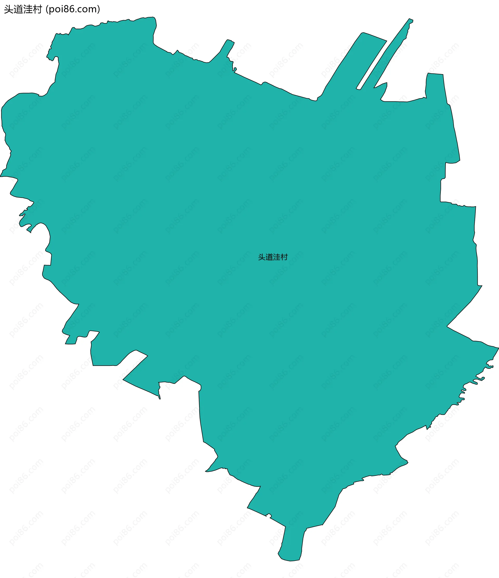 头道洼村边界地图