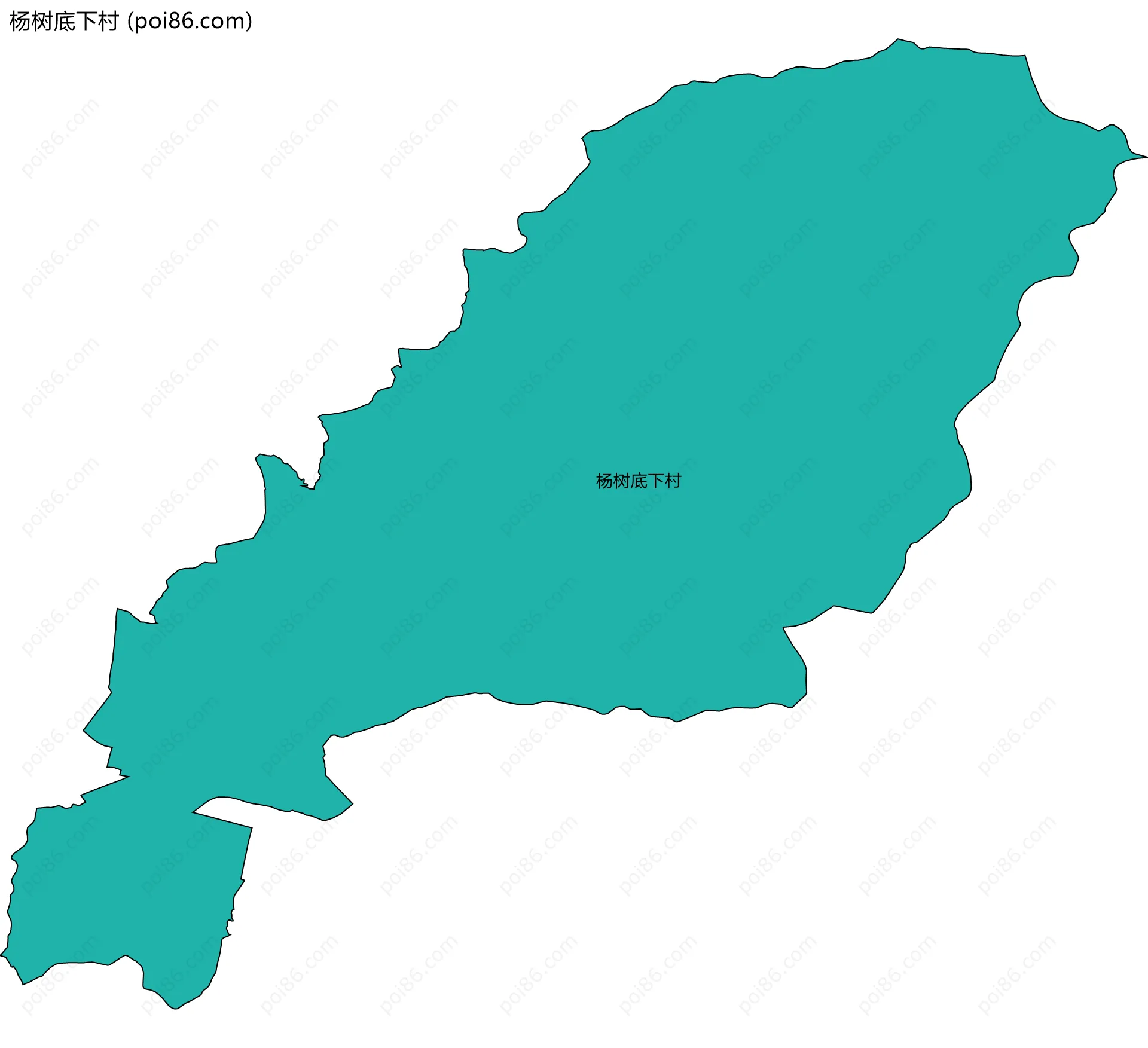 杨树底下村边界地图