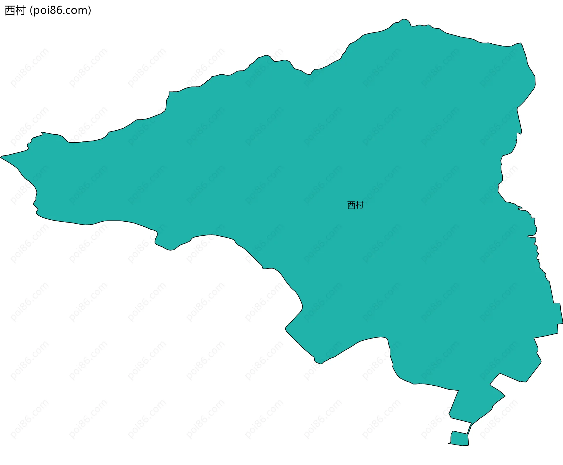 西村边界地图
