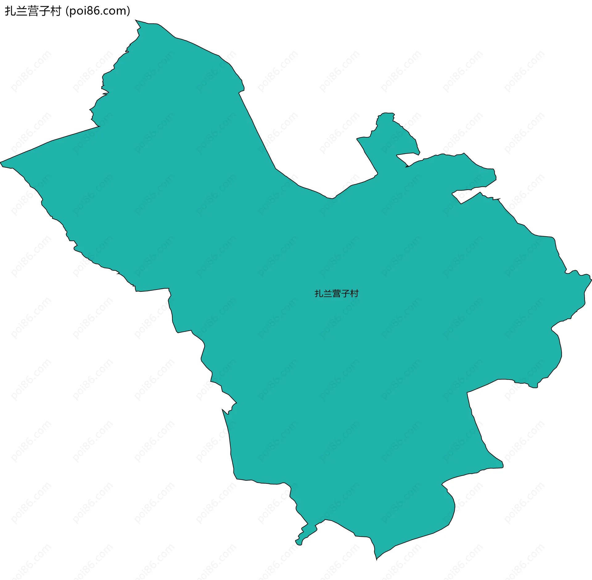 扎兰营子村边界地图