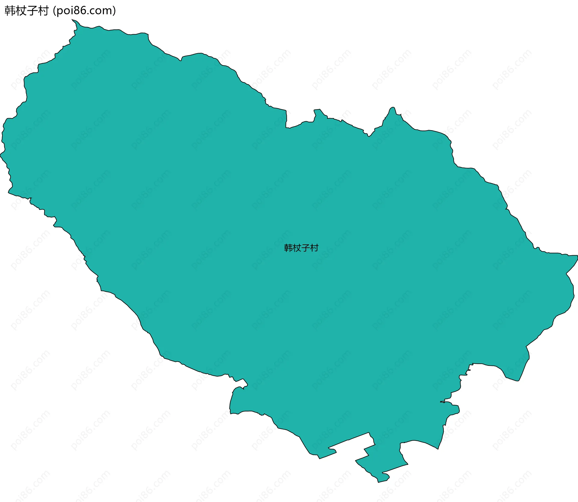 韩杖子村边界地图