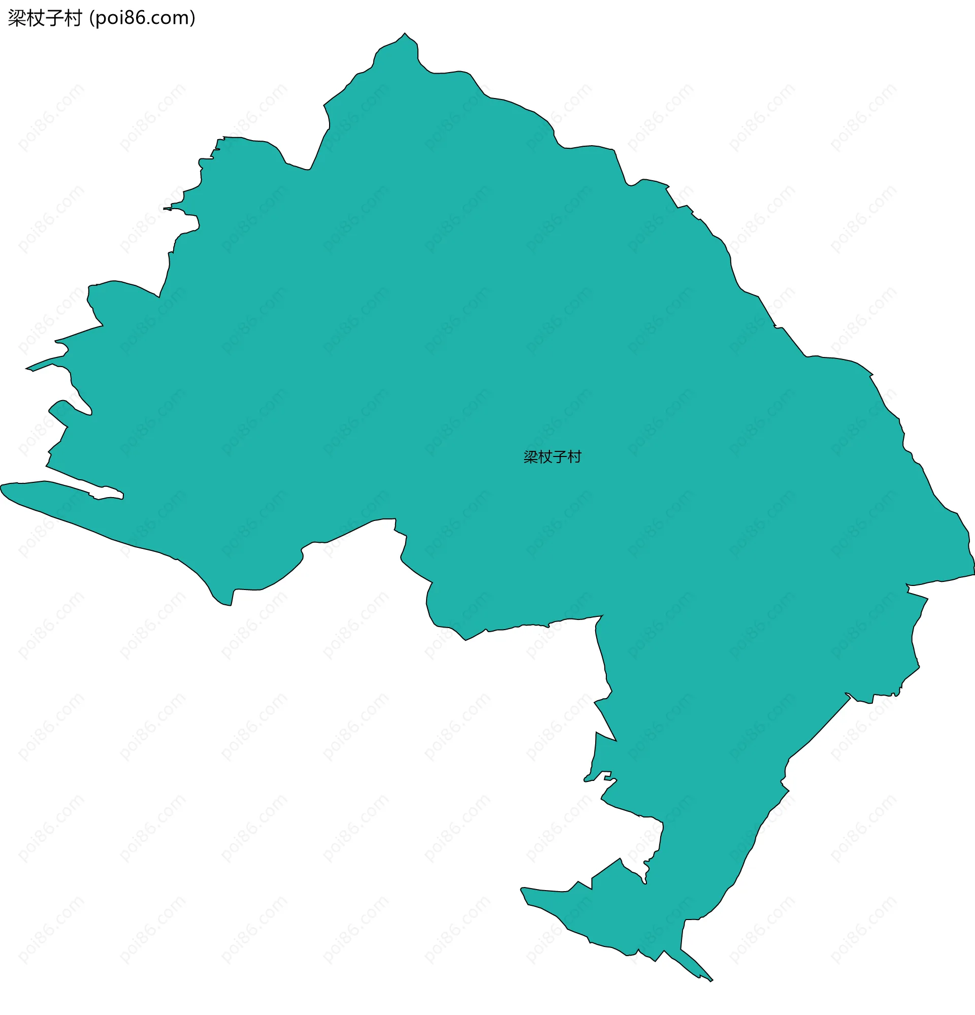 梁杖子村边界地图