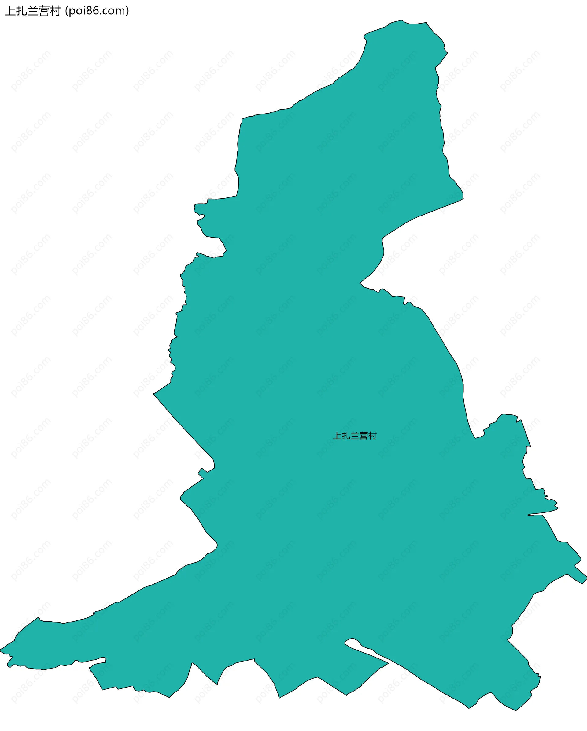 上扎兰营村边界地图