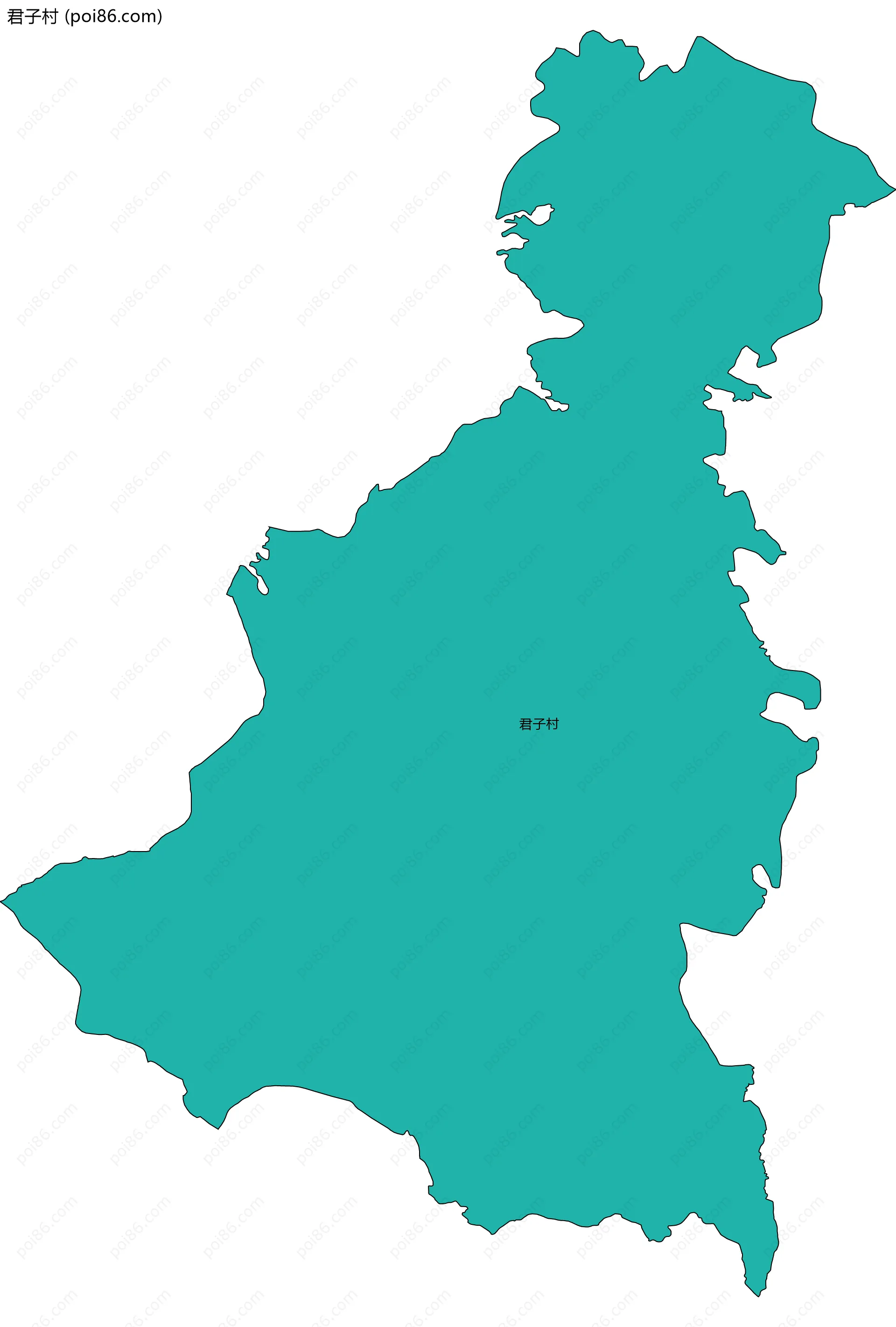 君子村边界地图