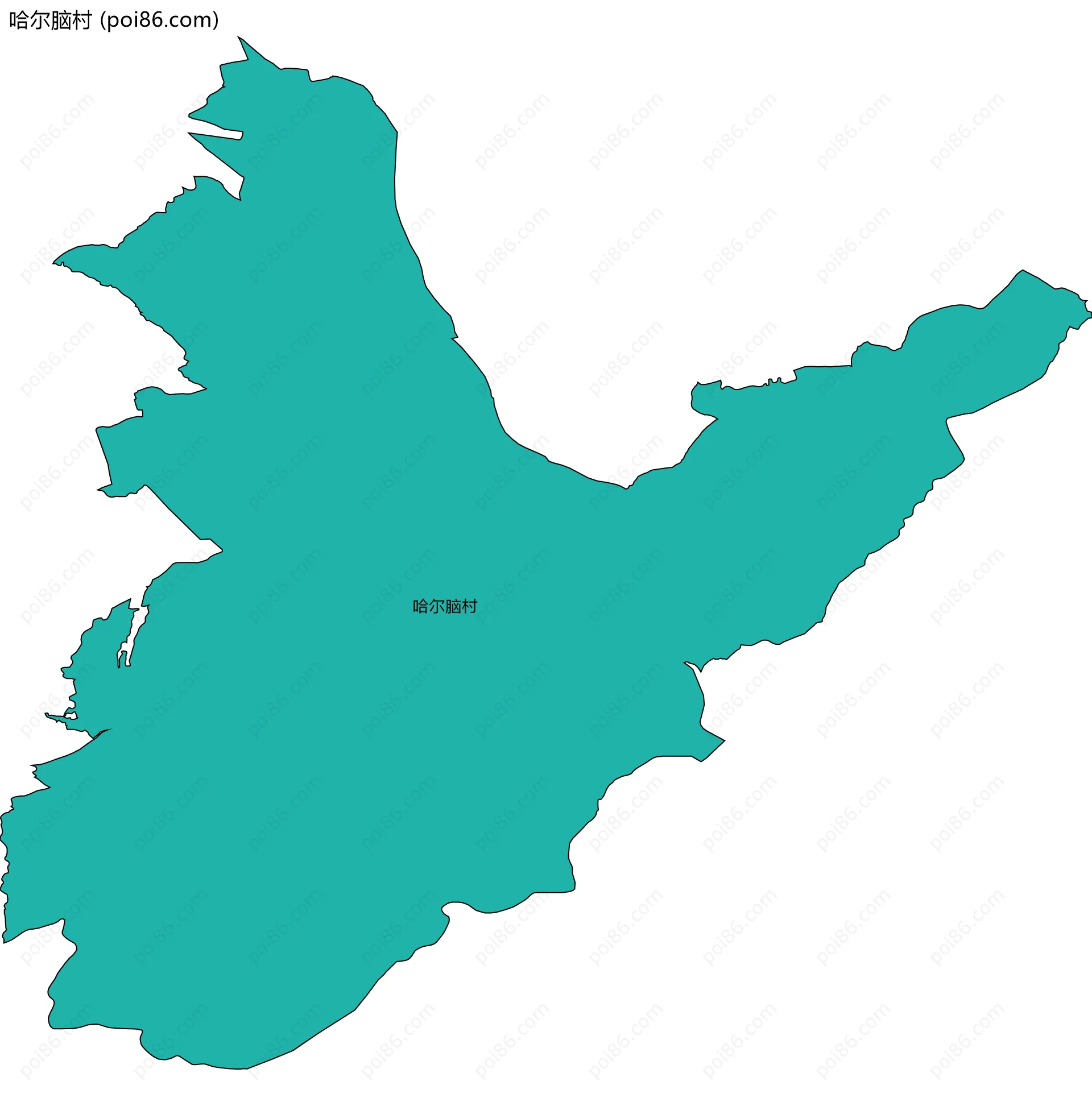 哈尔脑村边界地图