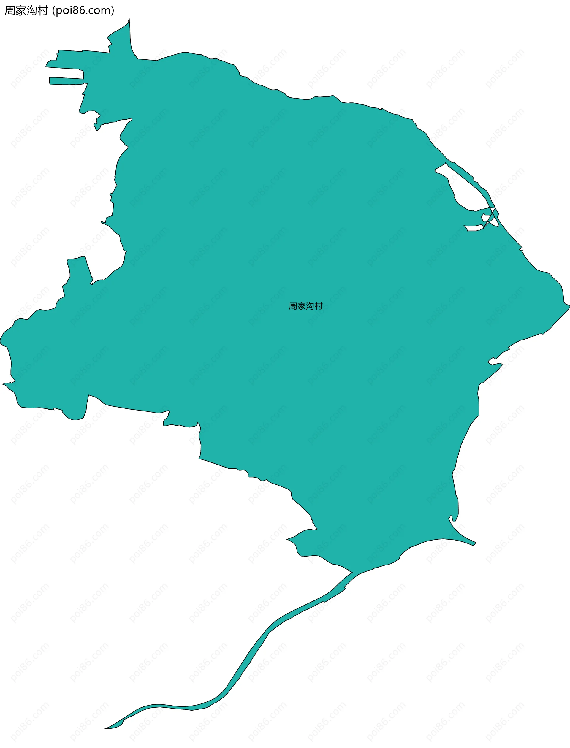 周家沟村边界地图