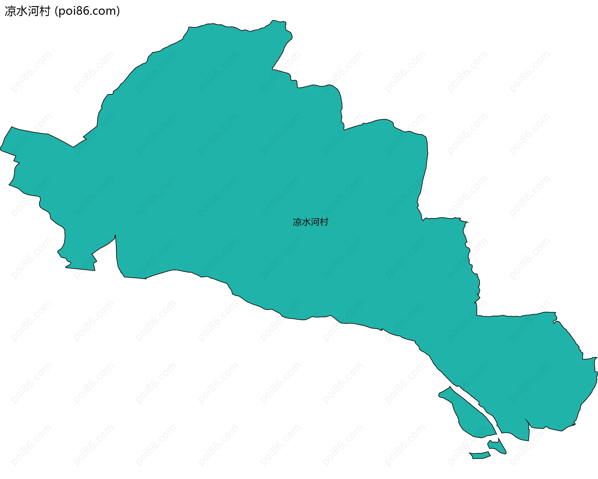 凉水河村边界地图