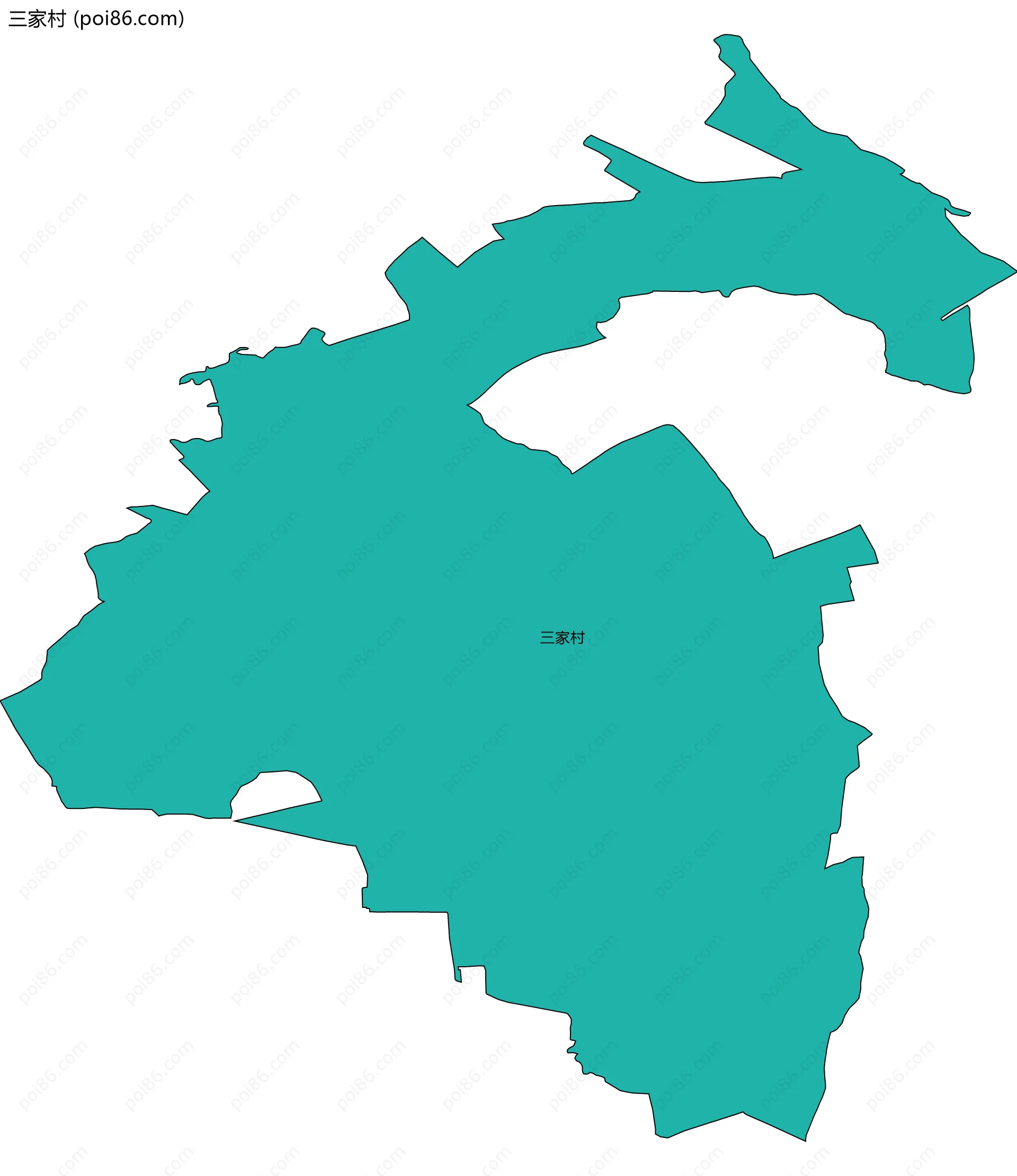 三家村边界地图