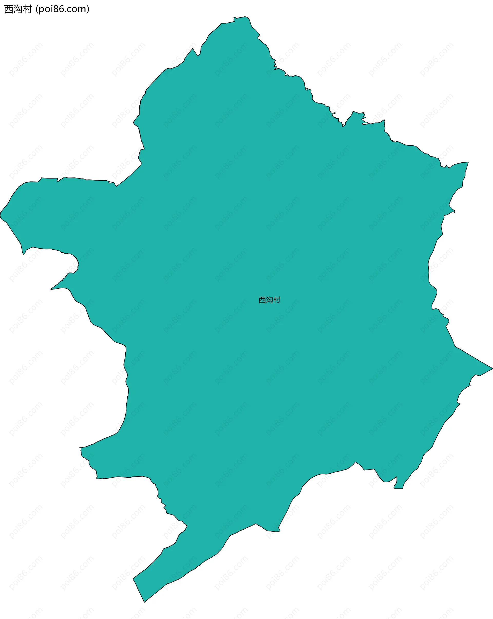 西沟村边界地图