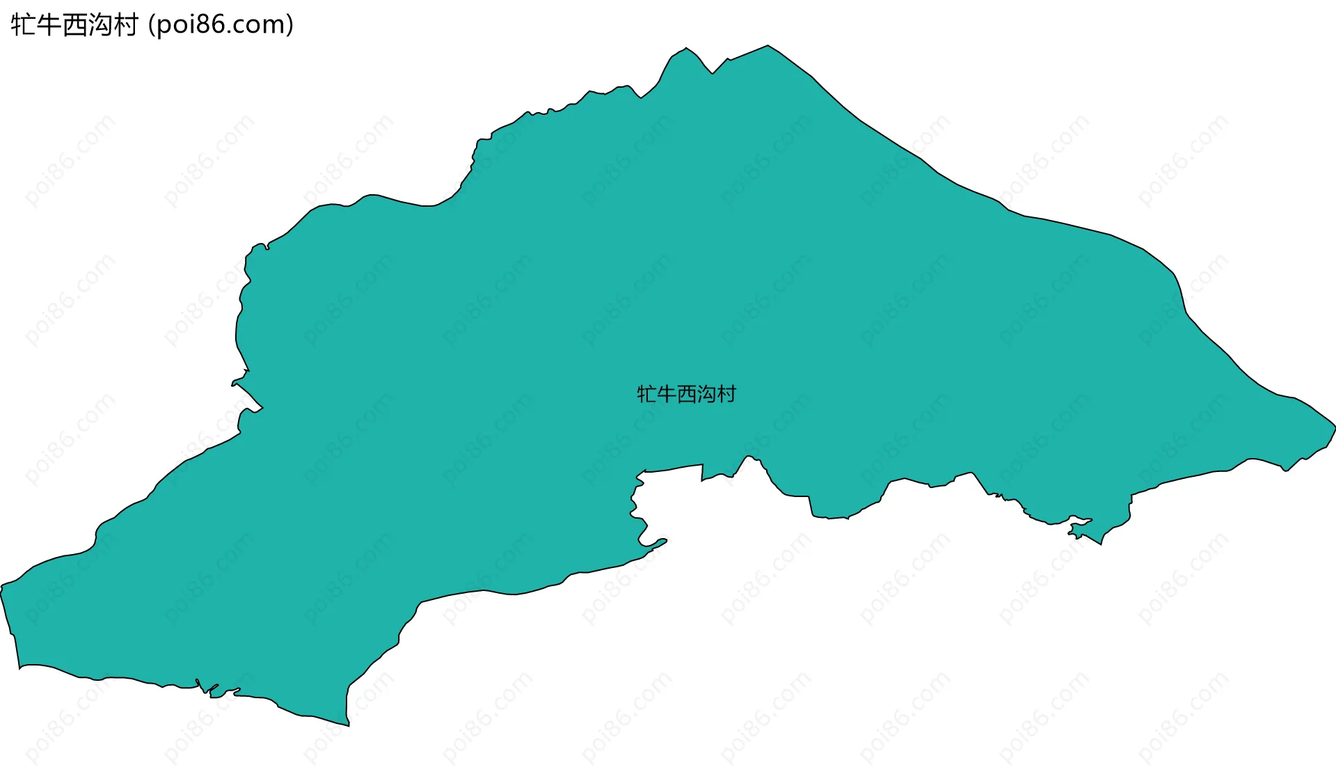 牤牛西沟村边界地图