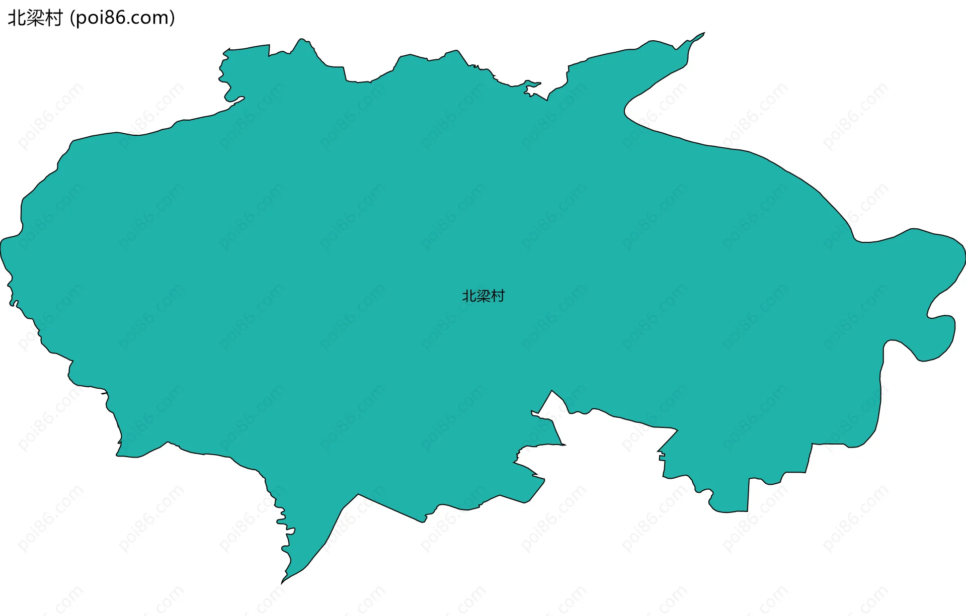 北梁村边界地图