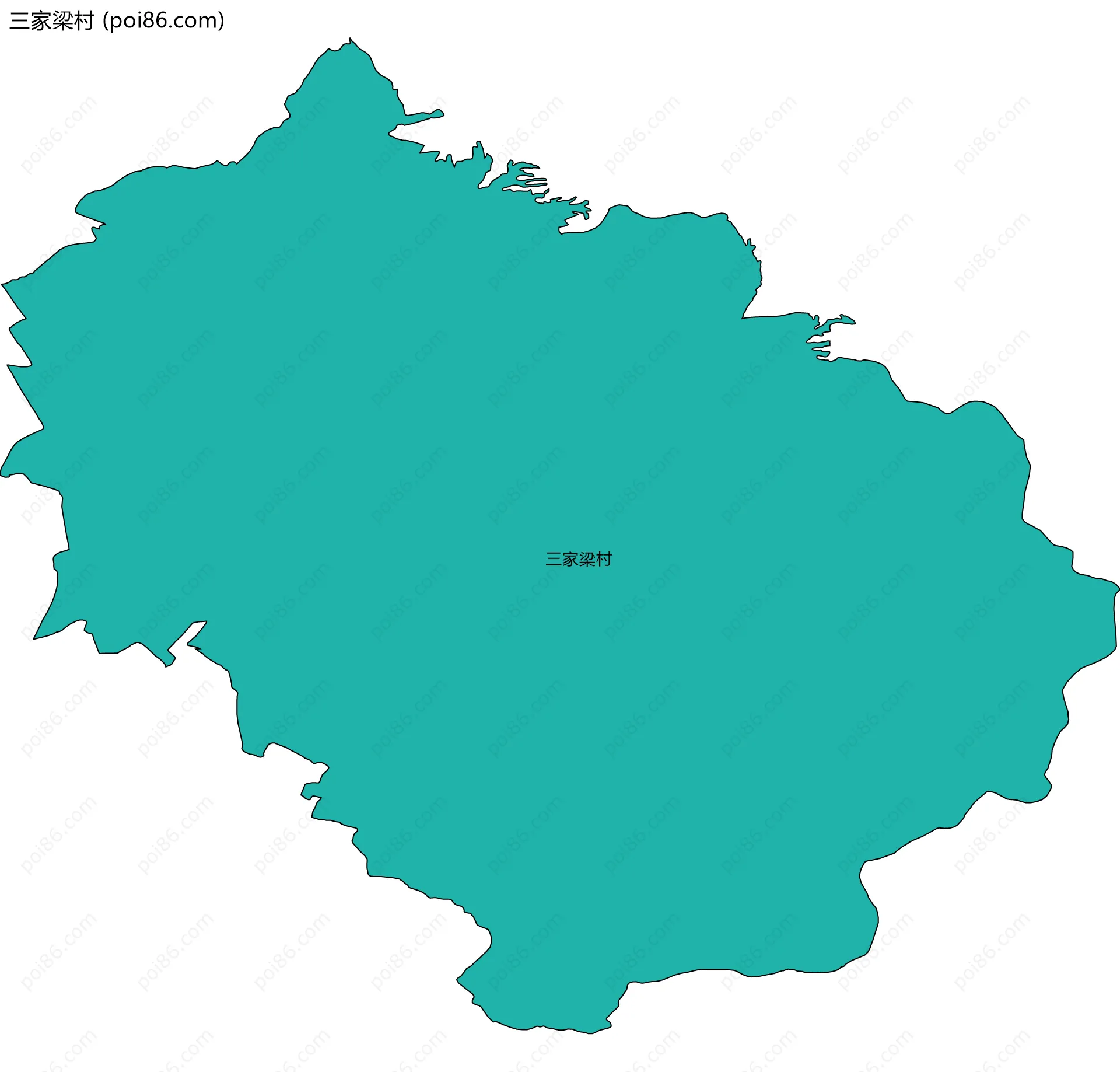 三家梁村边界地图