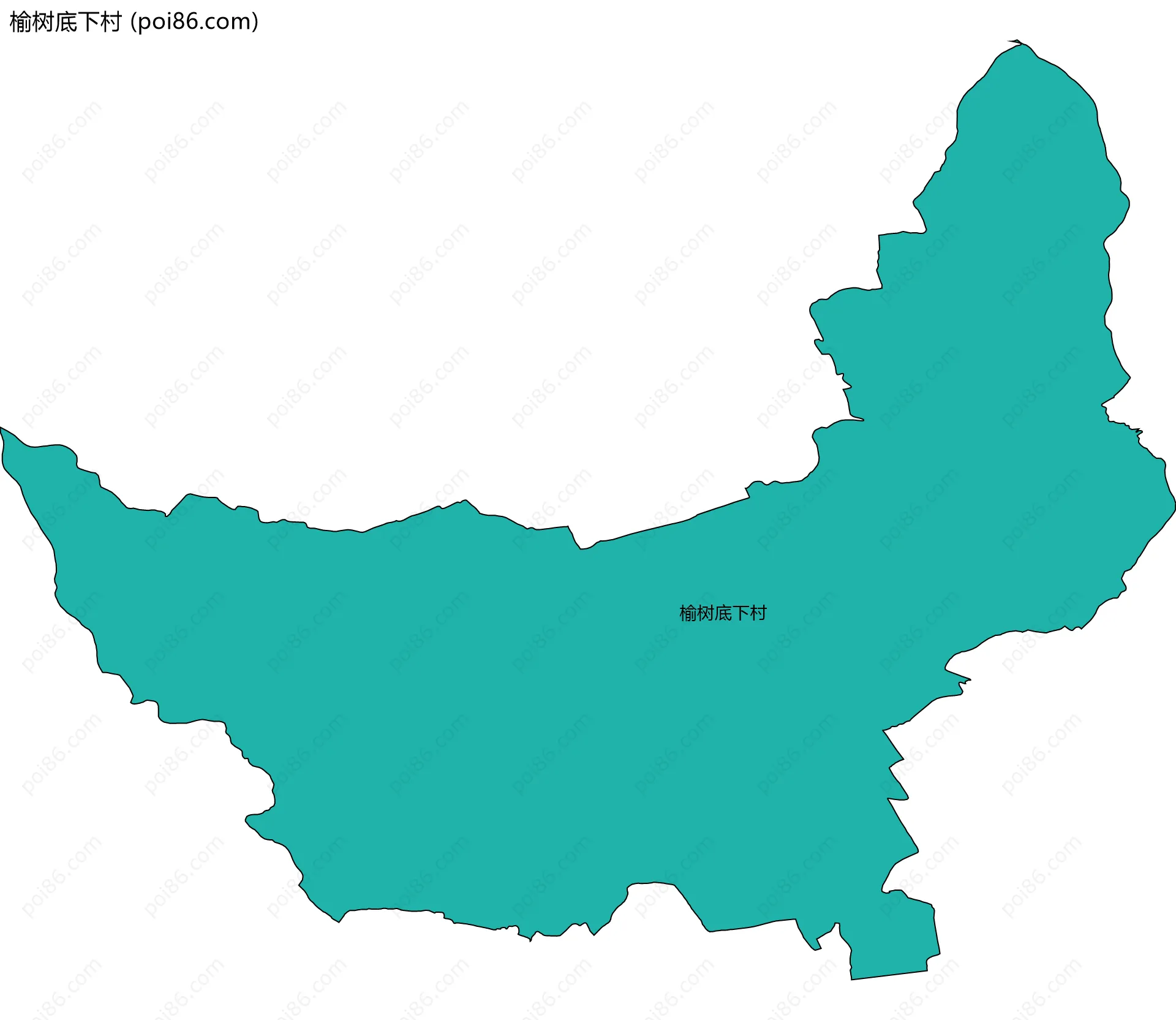 榆树底下村边界地图