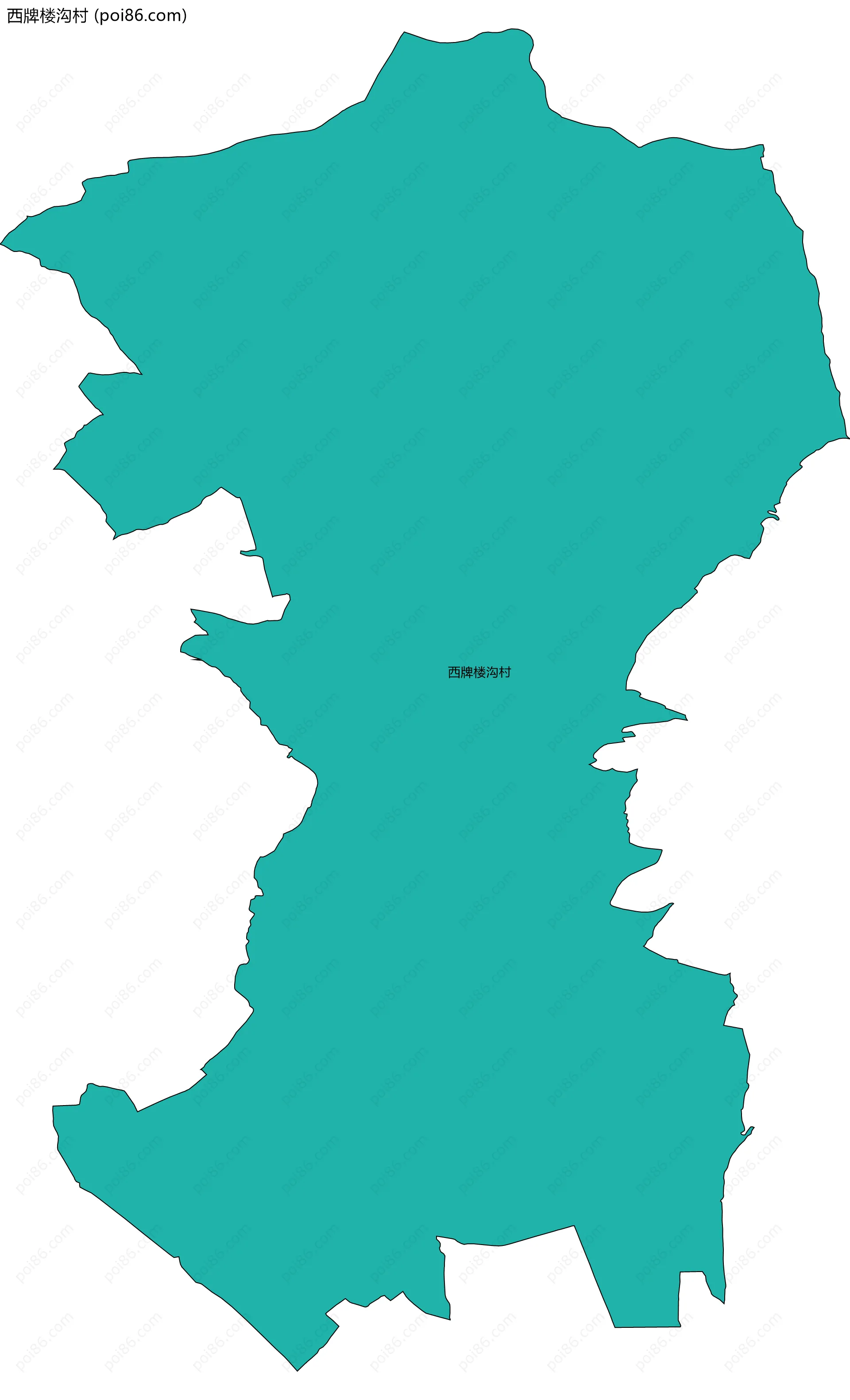 西牌楼沟村边界地图