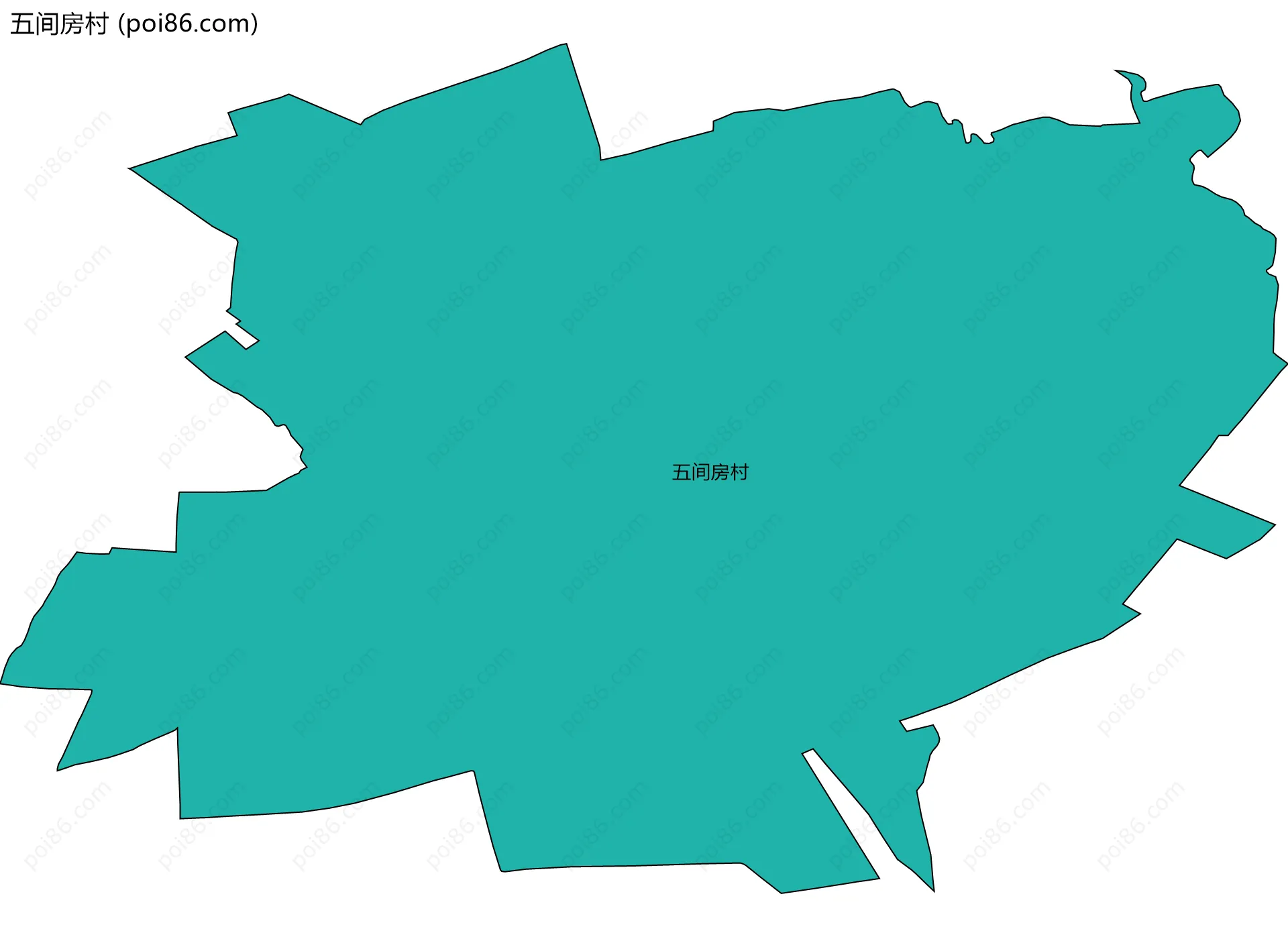 五间房村边界地图