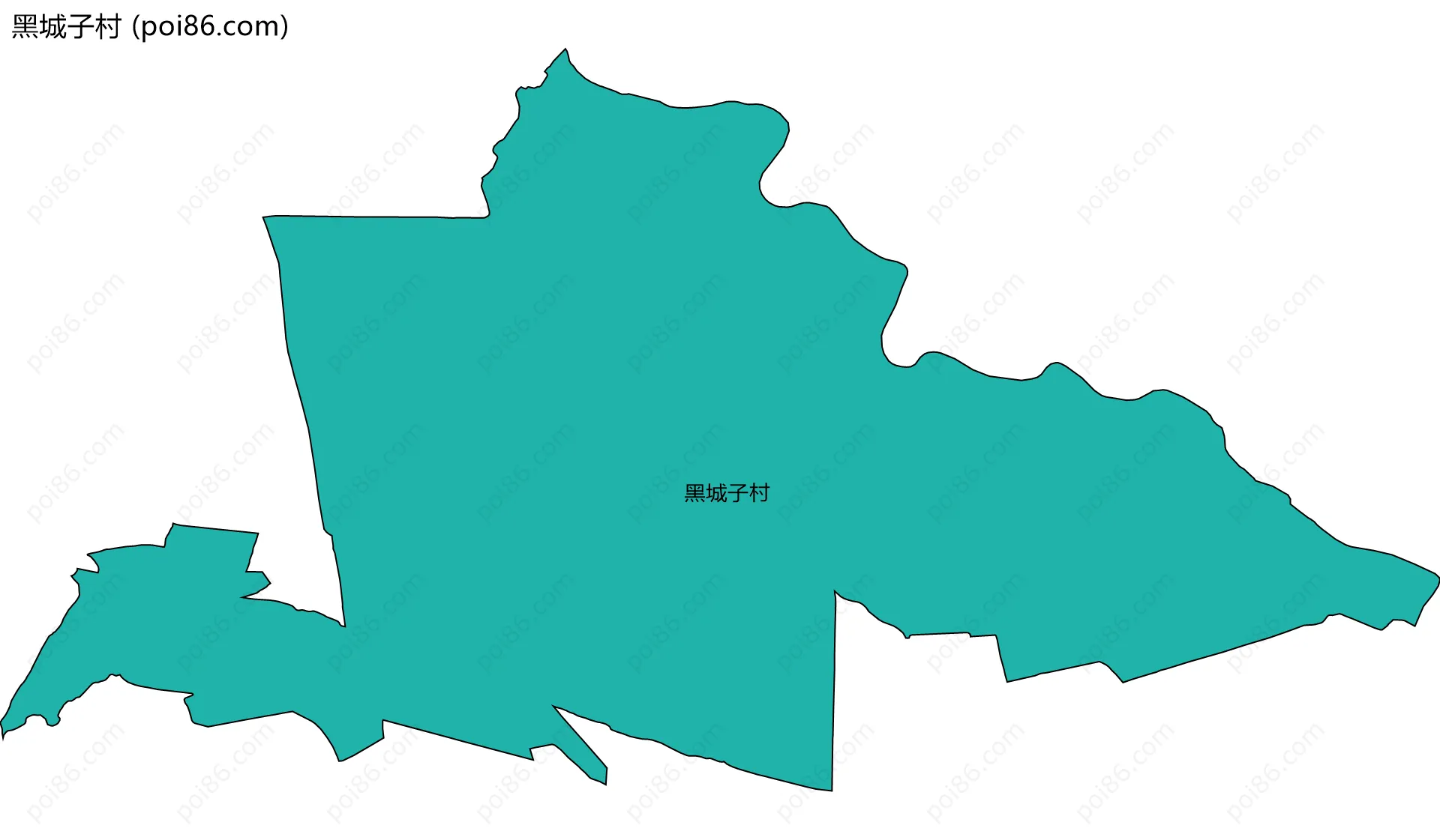 黑城子村边界地图