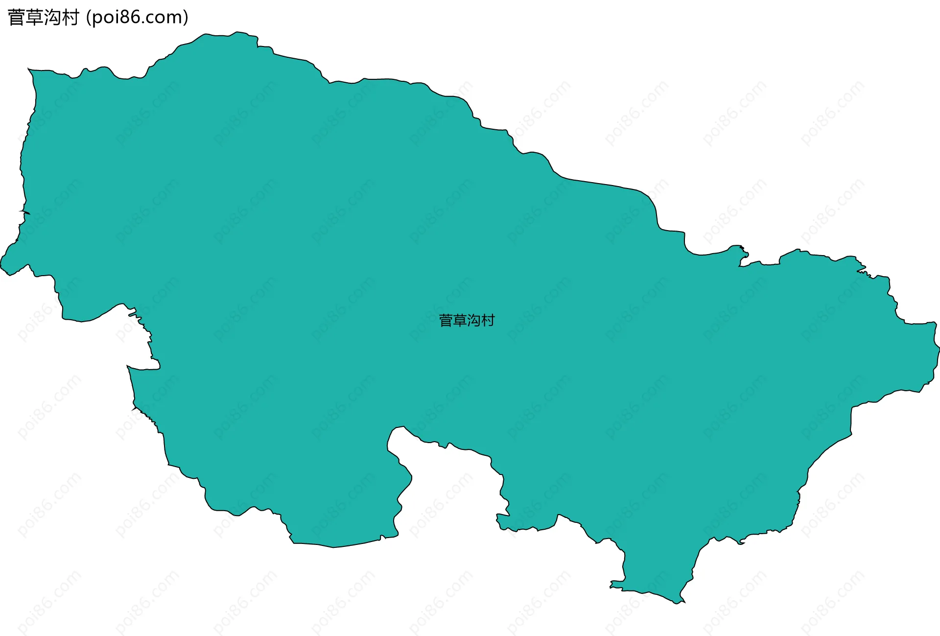 菅草沟村边界地图