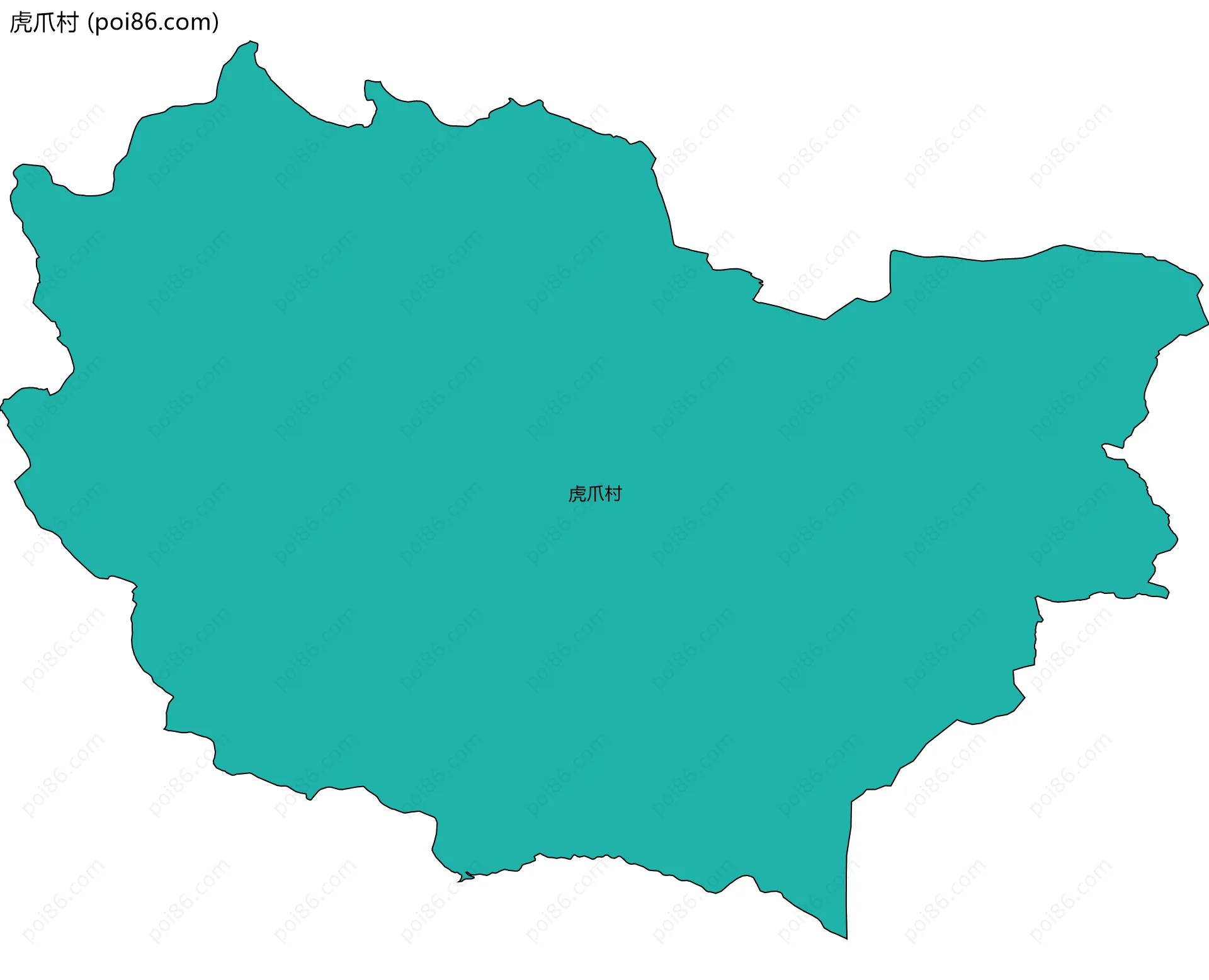 虎爪村边界地图