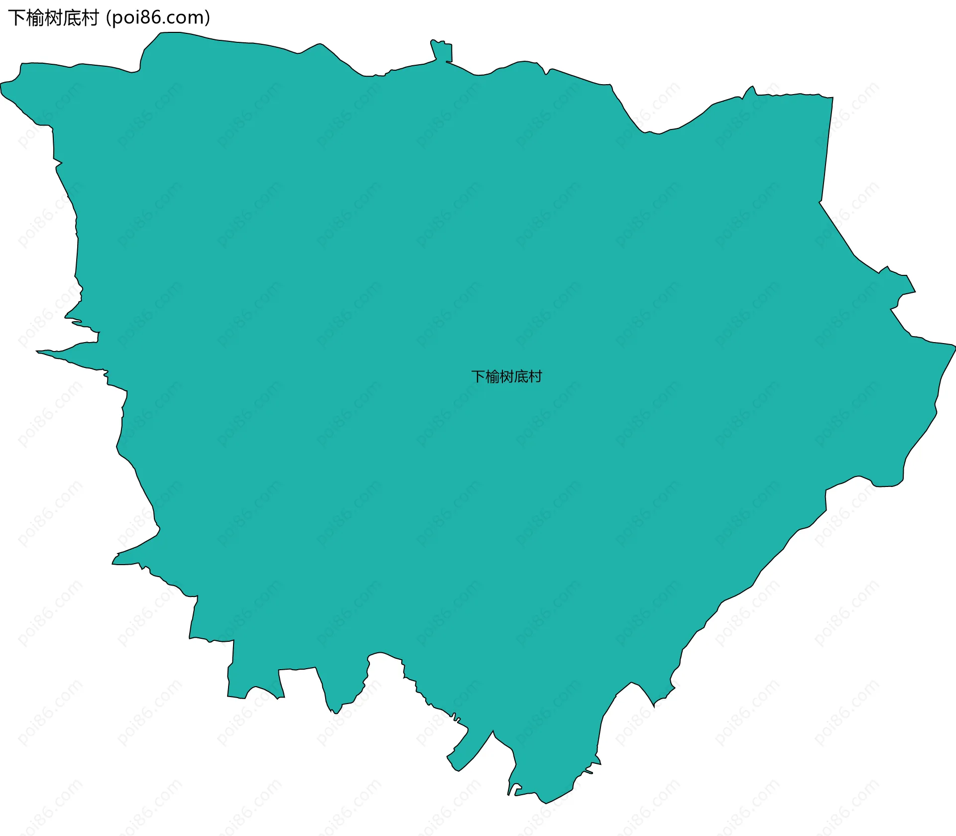 下榆树底村边界地图