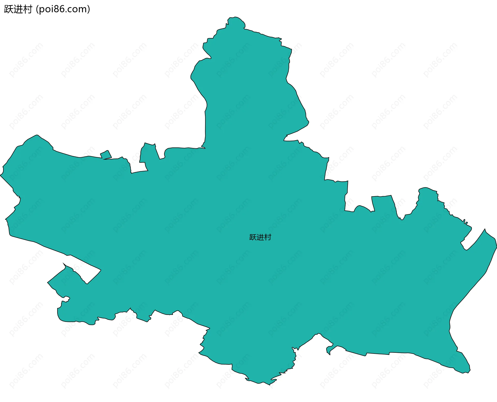 跃进村边界地图