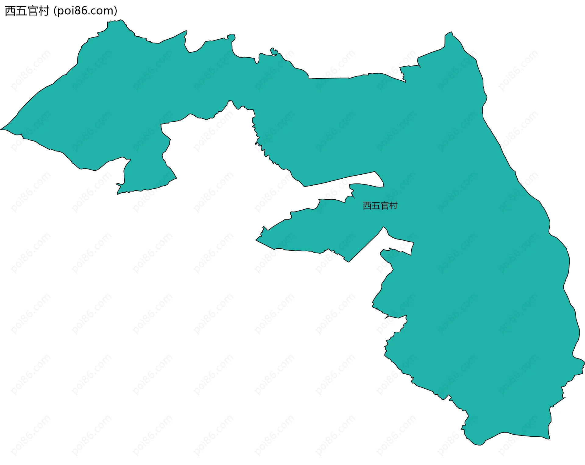 西五官村边界地图