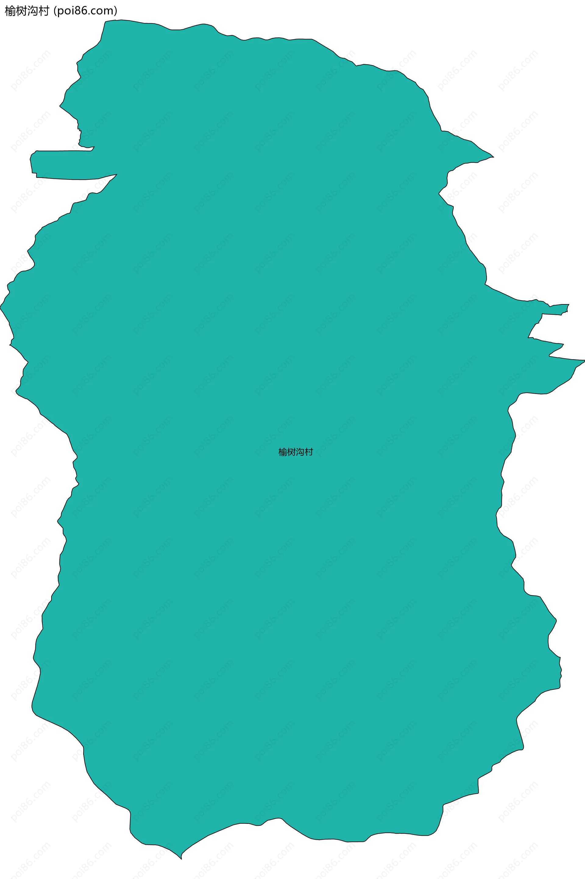 榆树沟村边界地图