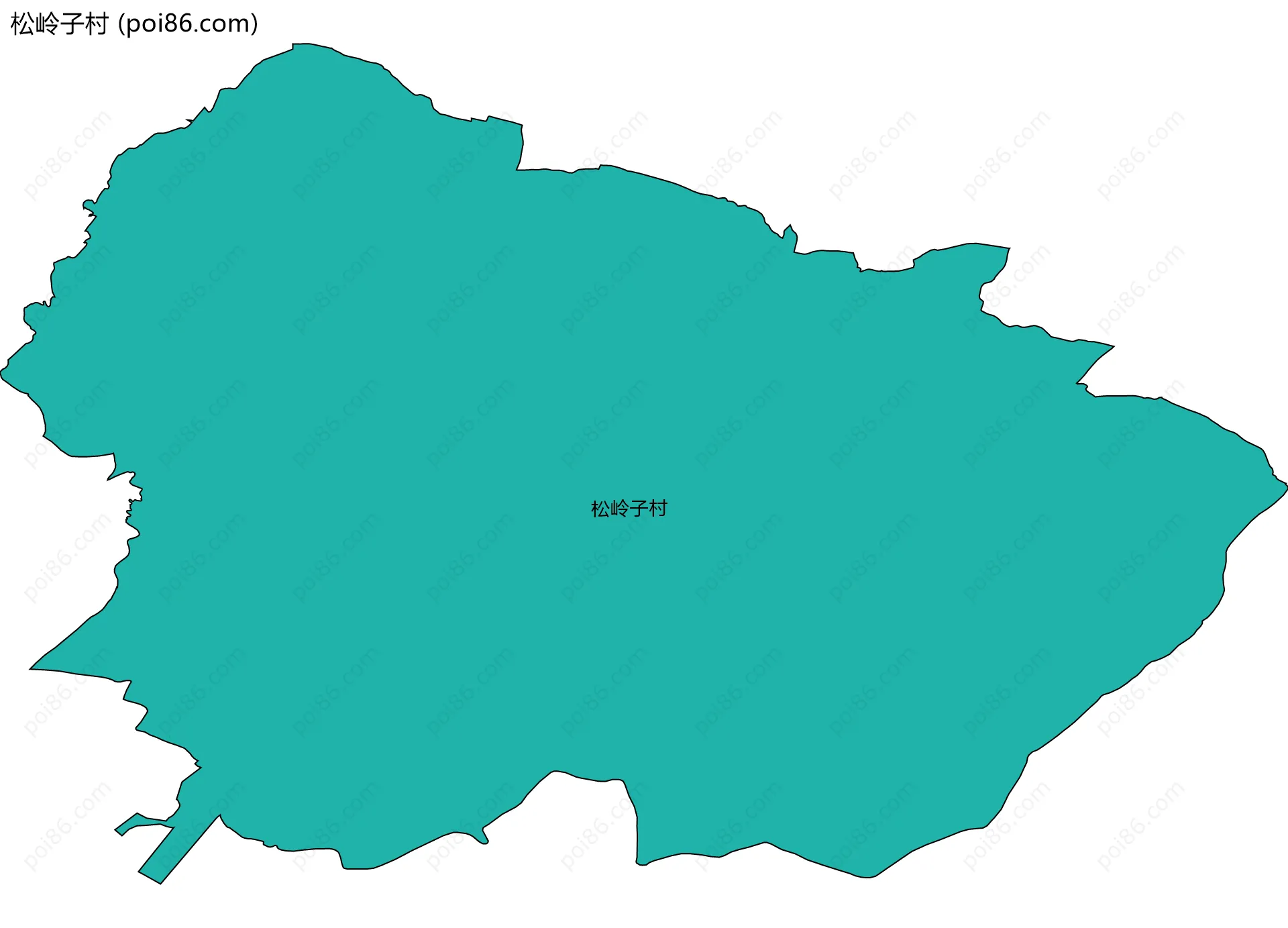 松岭子村边界地图
