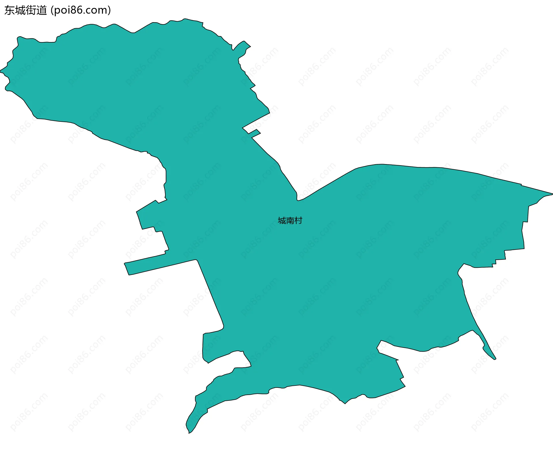 东城街道边界地图(五级行政区划)