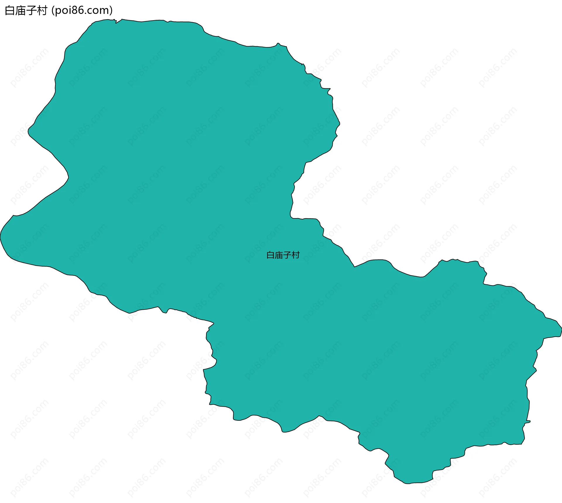 白庙子村边界地图