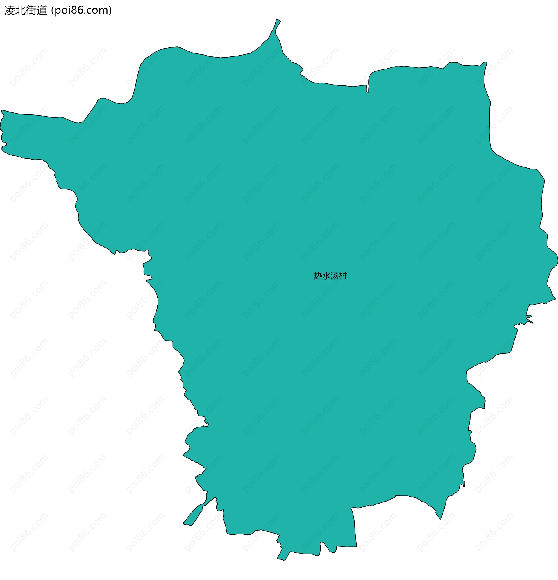 凌北街道边界地图(五级行政区划)