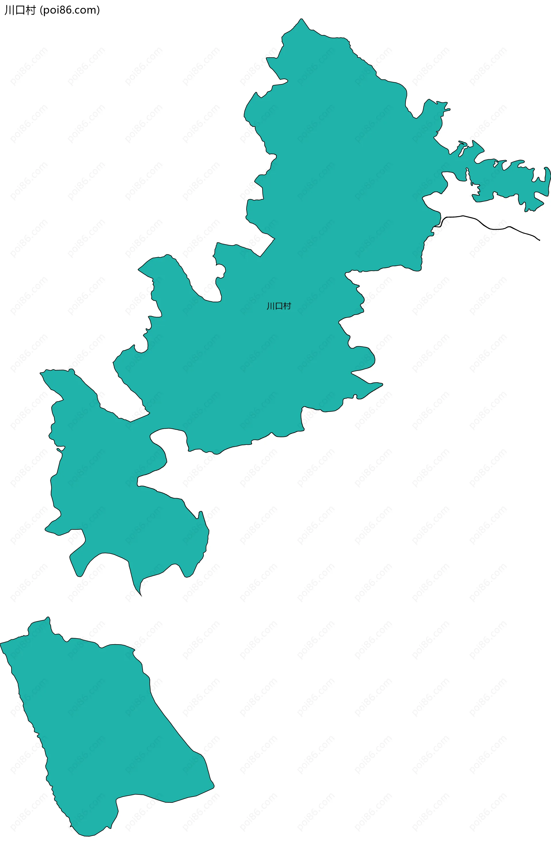 川口村边界地图